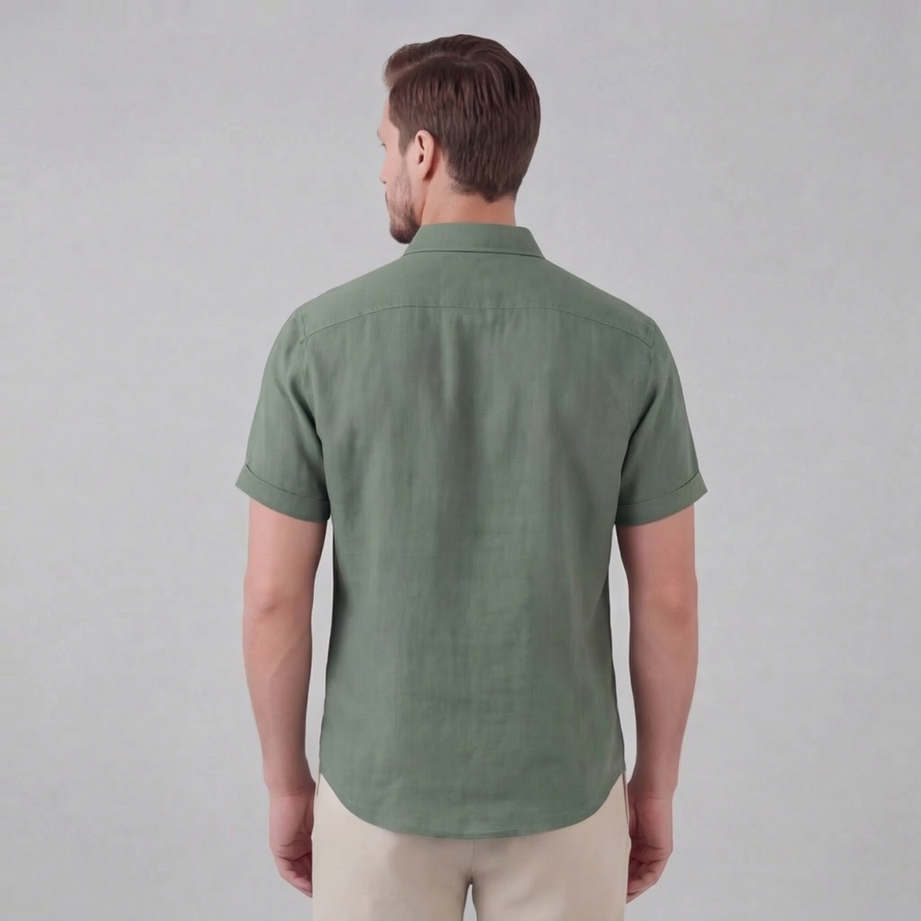 Linen Short Sleeve Shirt for Men - Casual Summer Wear in Lightweight Fabric