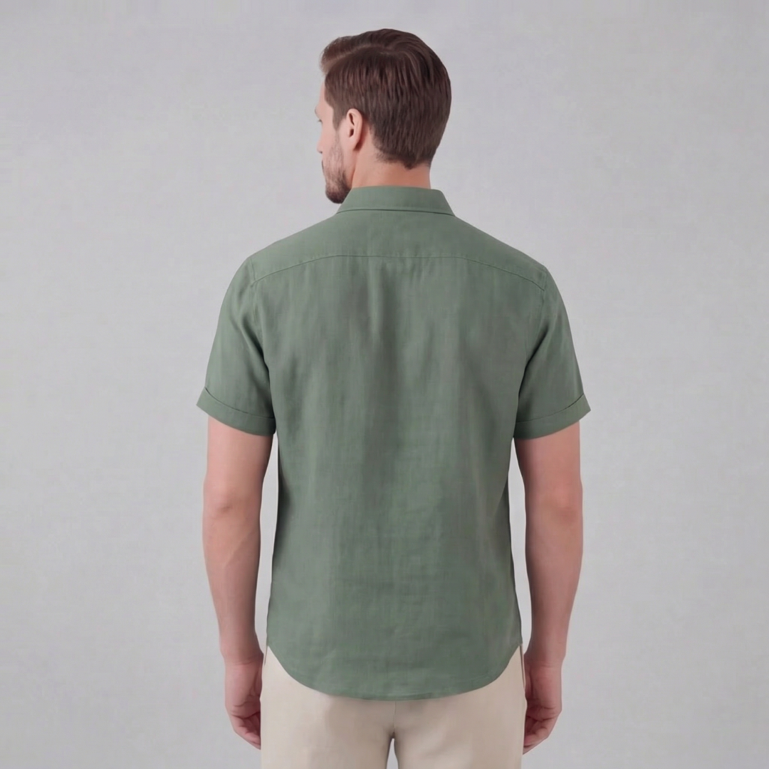 Linen Short Sleeve Shirt for Men - Casual Summer Wear in Lightweight Fabric