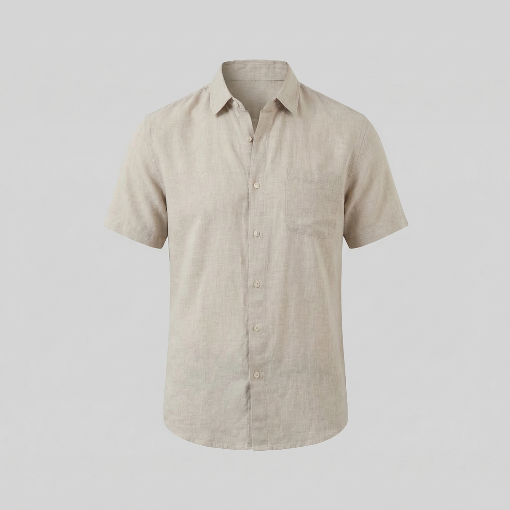 Linen Short Sleeve Shirt for Men - Casual Summer Wear in Lightweight Fabric
