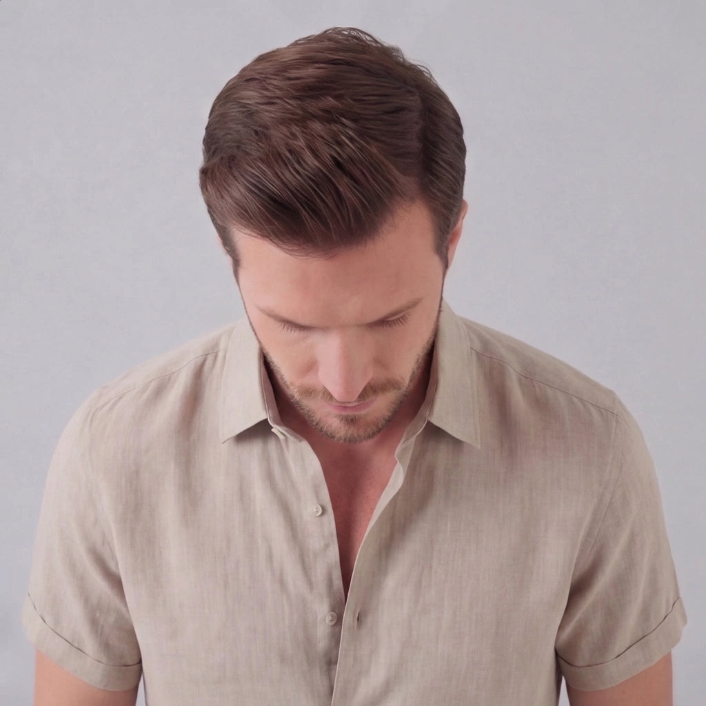 Linen Short Sleeve Shirt for Men - Casual Summer Wear in Lightweight Fabric