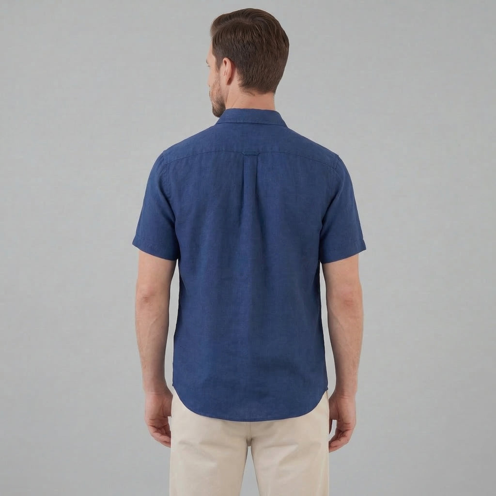 Linen Short Sleeve Shirt for Men - Casual Summer Wear in Lightweight Fabric