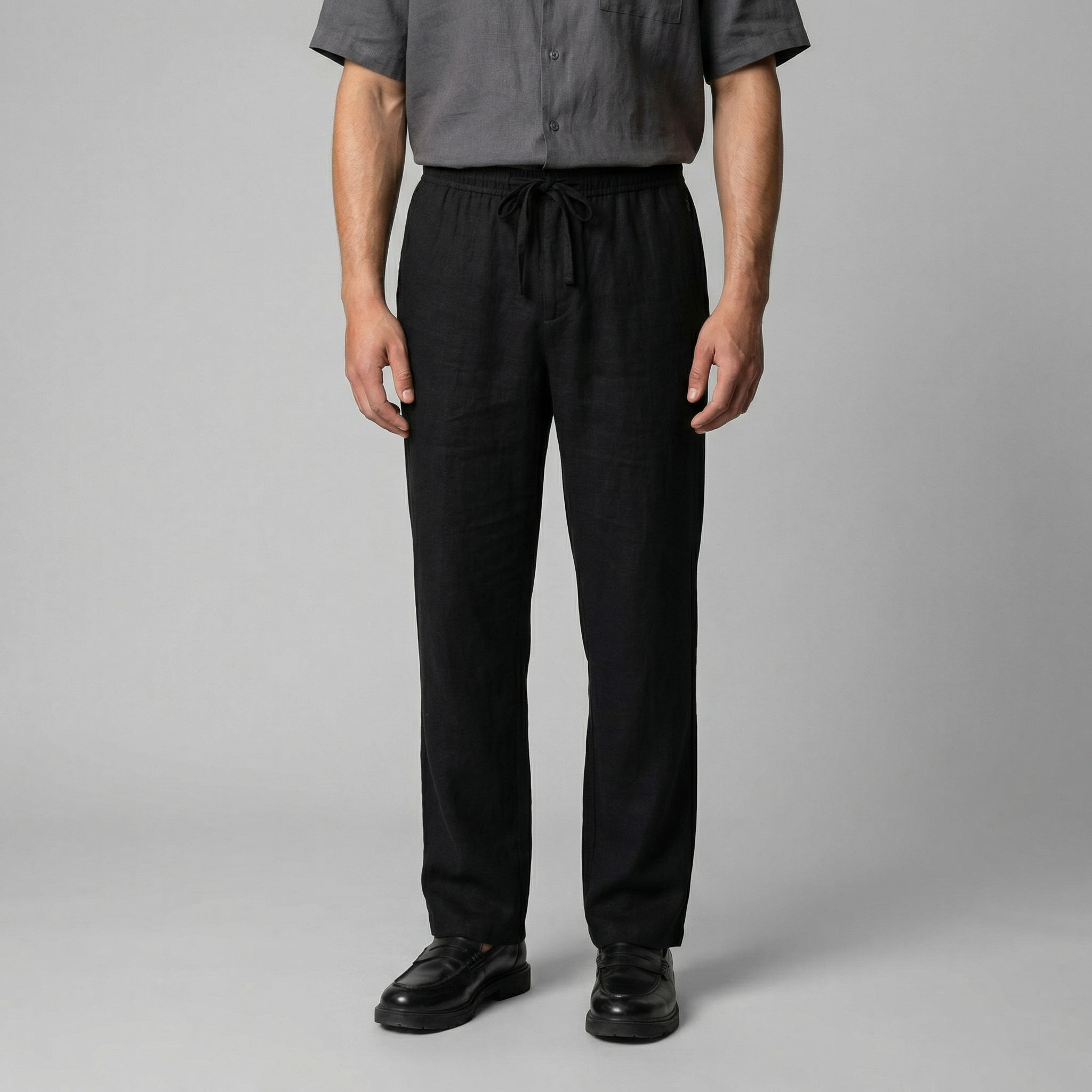 Linen Slim Fit Trousers for Men - Lightweight Casual Wear Pants