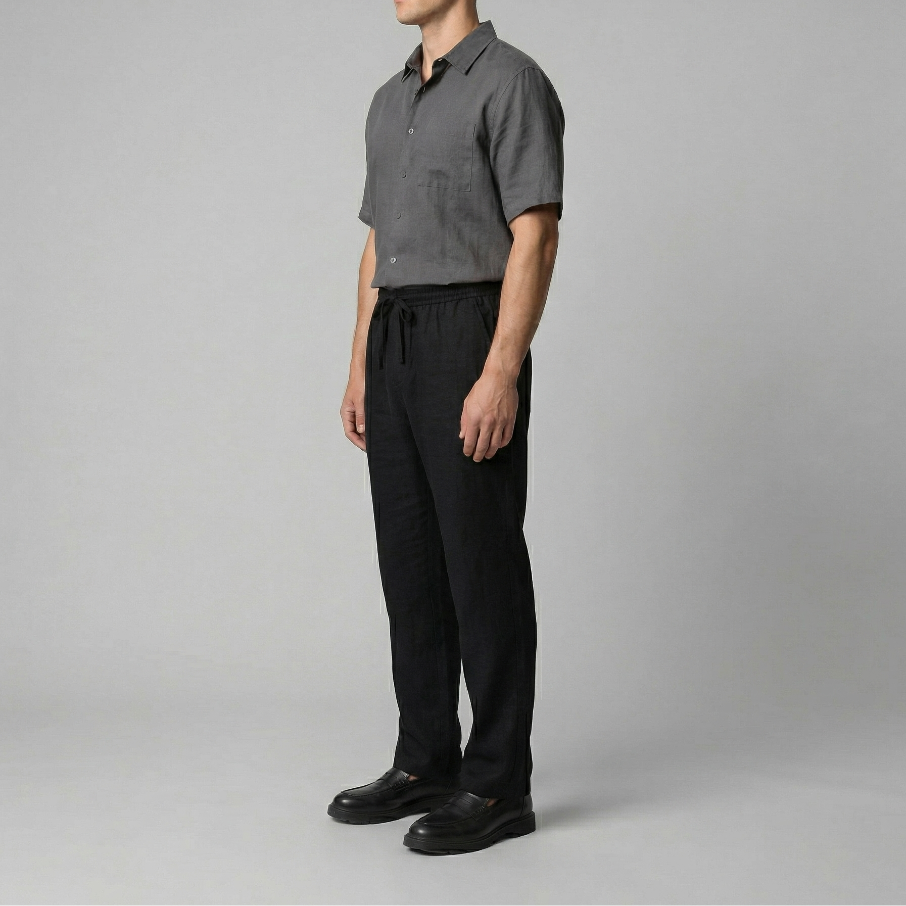 Linen Slim Fit Trousers for Men - Lightweight Casual Wear Pants
