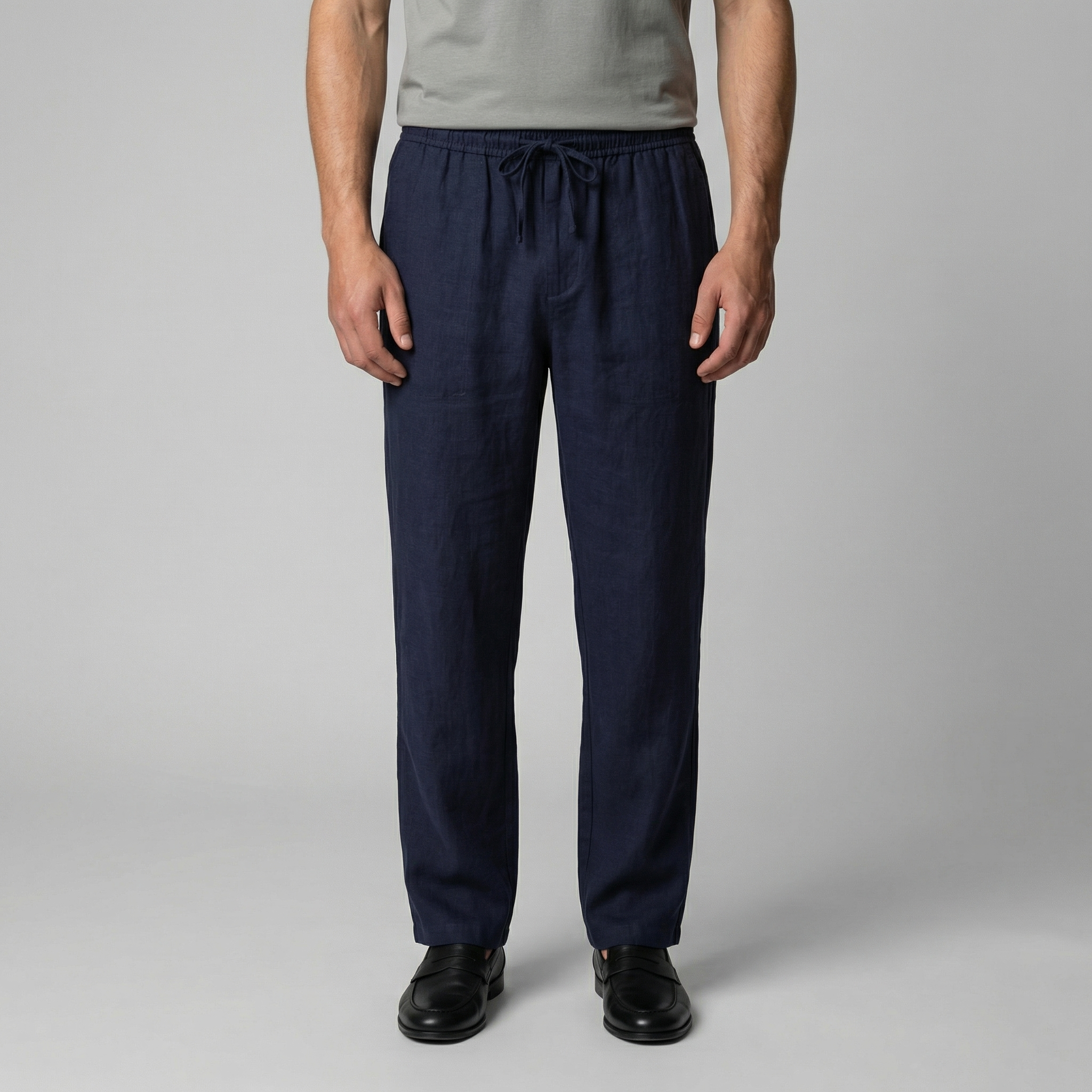 Linen Slim Fit Trousers for Men - Lightweight Casual Wear Pants