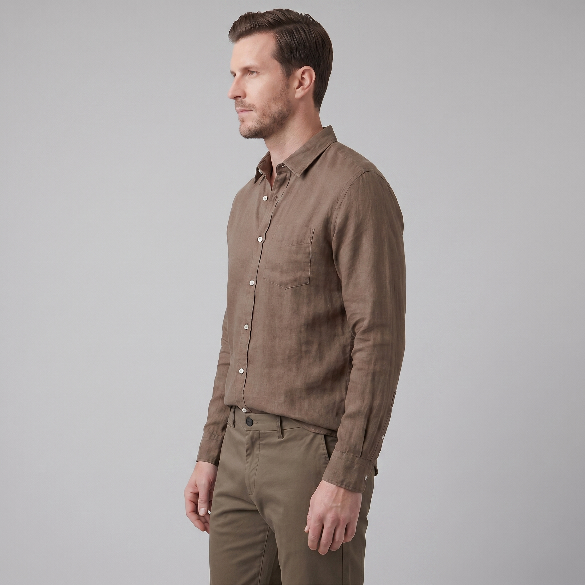 Linen Summer Shirt for Men - Lightweight Casual Short Sleeve Top