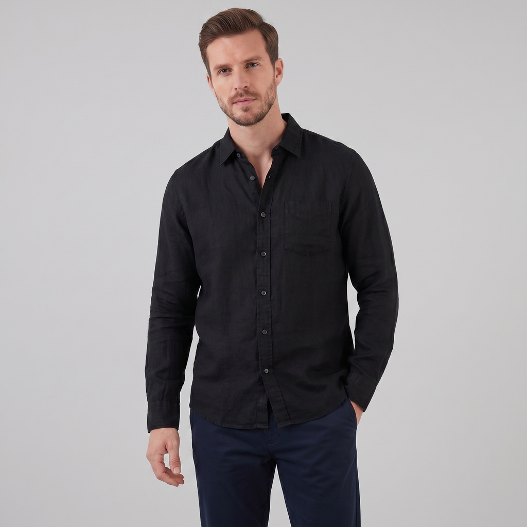 Linen Summer Shirt for Men - Lightweight Casual Short Sleeve Top