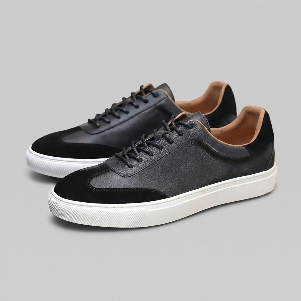 Low-Top Leather Sneakers for Men - Casual Footwear for Everyday Wear