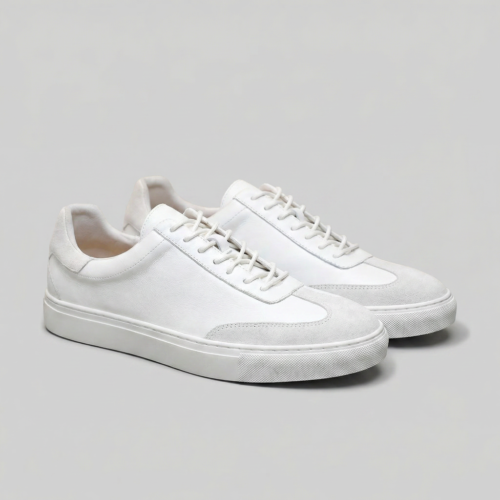 Low-Top Leather Sneakers for Men - Casual Footwear for Everyday Wear