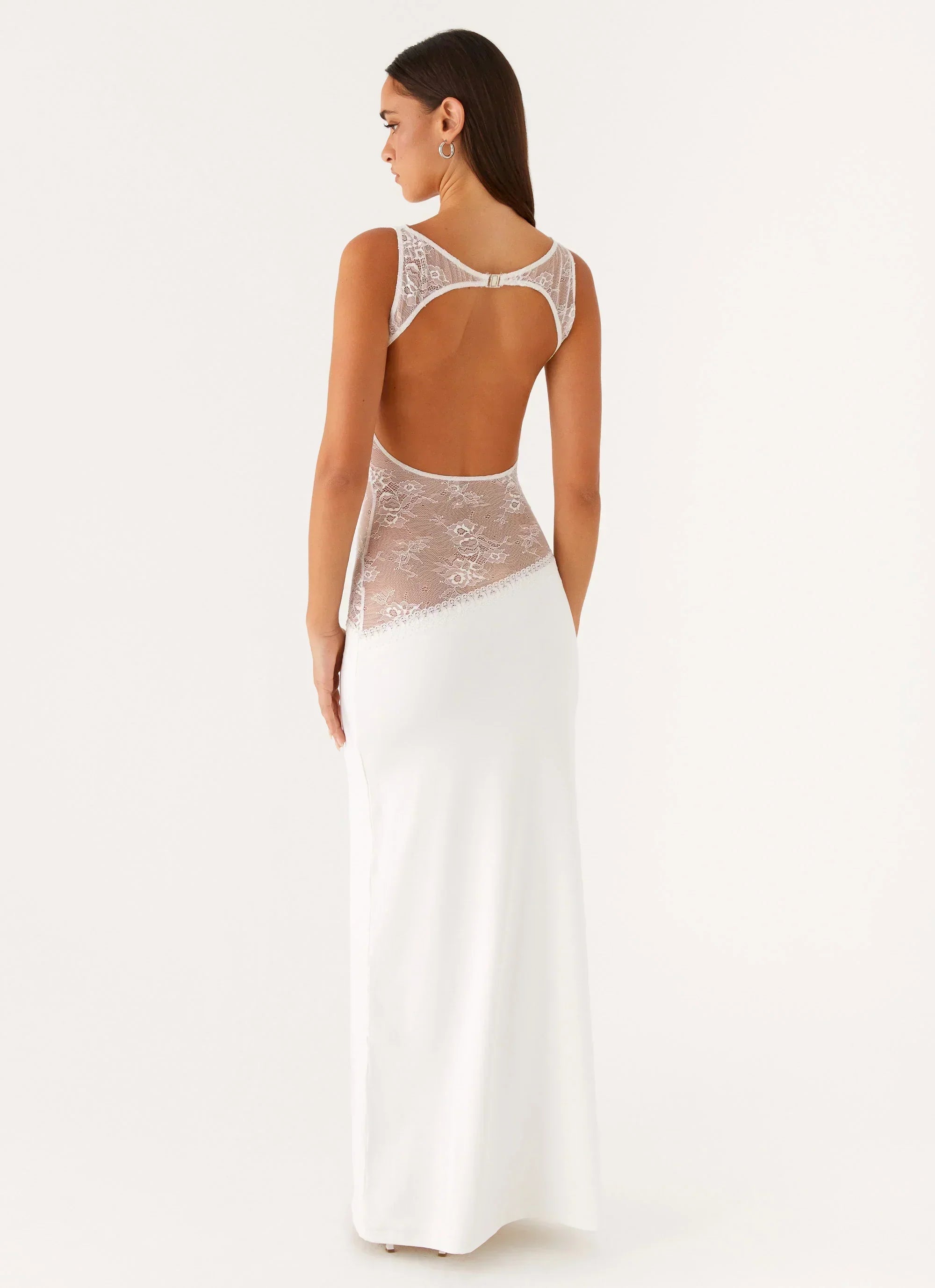 Lace Open Back Maxi Dress Women UK – Evening Gown, Wedding Guest Formal Occasion