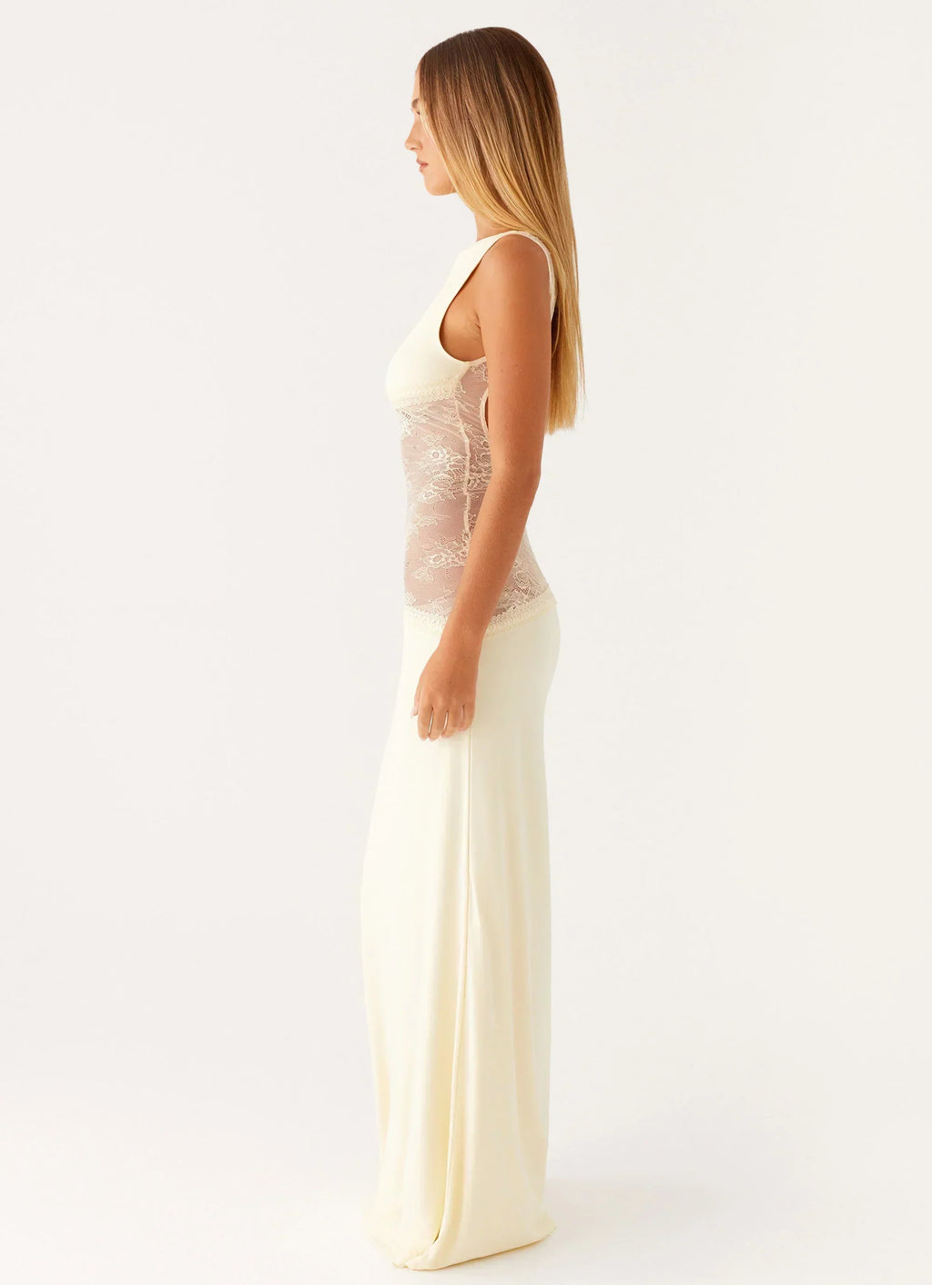 Lace Panel Open Back Maxi Dress | Elegant Evening Wear for Special Occasions