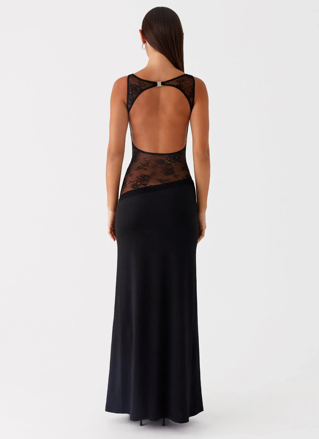 Lace Panel Open Back Maxi Dress | Elegant Evening Wear for Special Occasions