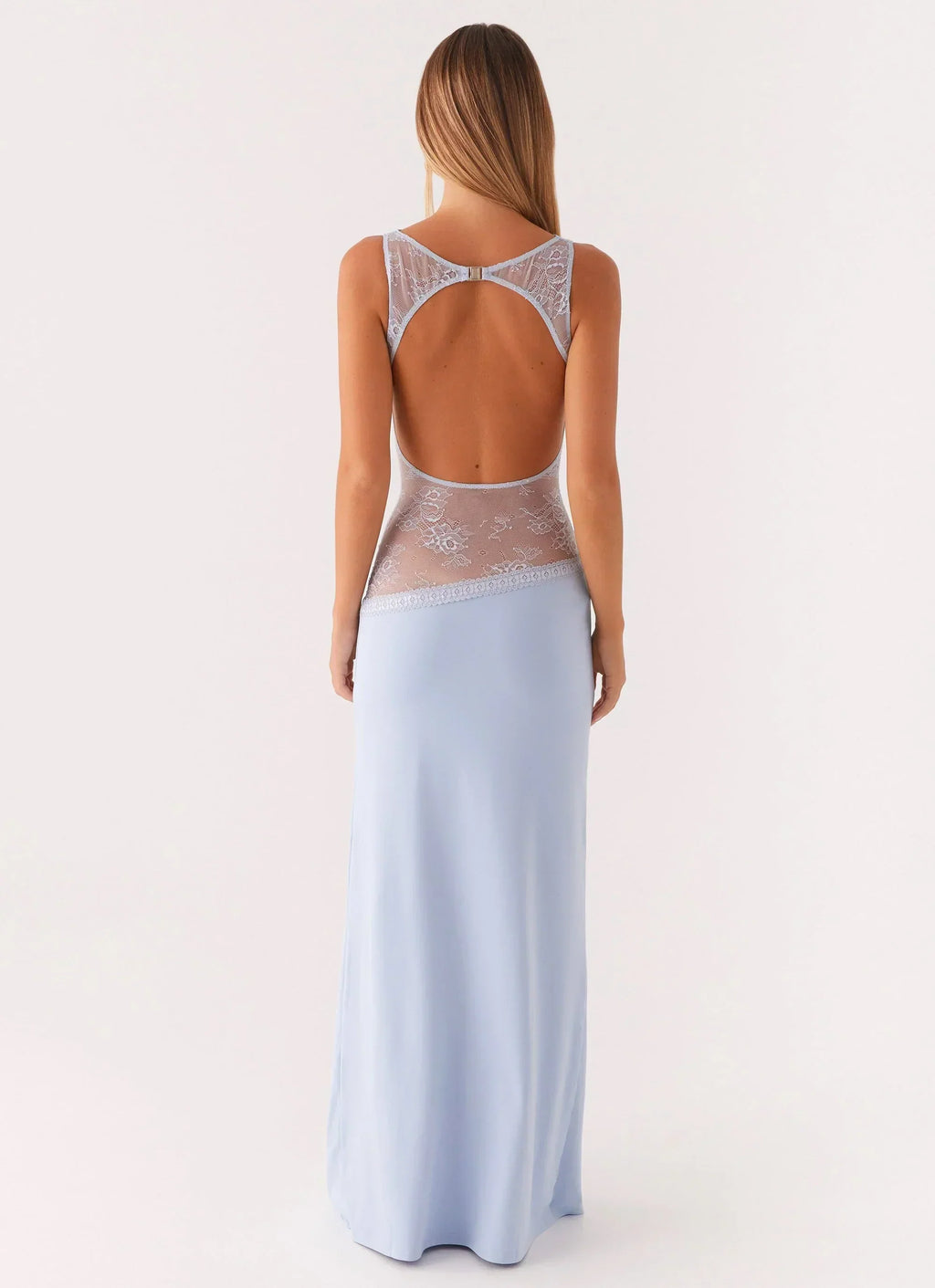 Lace Panel Open Back Maxi Dress | Elegant Evening Wear for Special Occasions