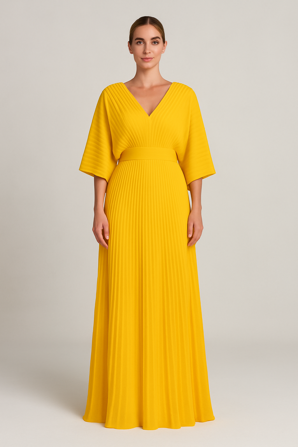 Vibrant Pleated Maxi Dress Women UK – Summer Wedding, Gala Event