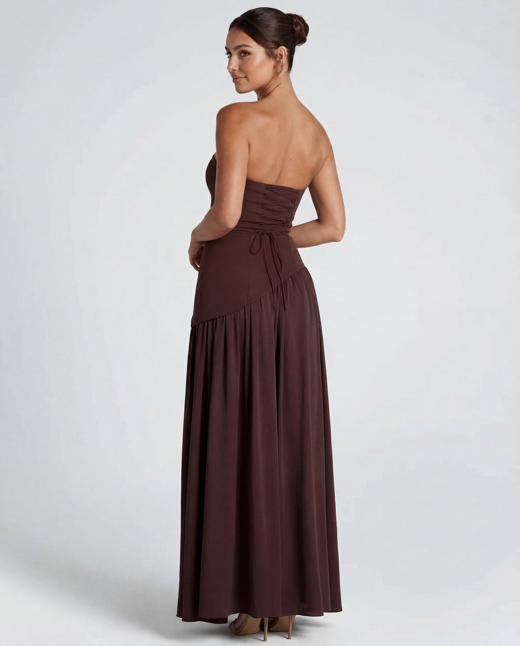 Thigh-High Split Strapless Maxi Dress Women UK – Evening Events, Party Wear