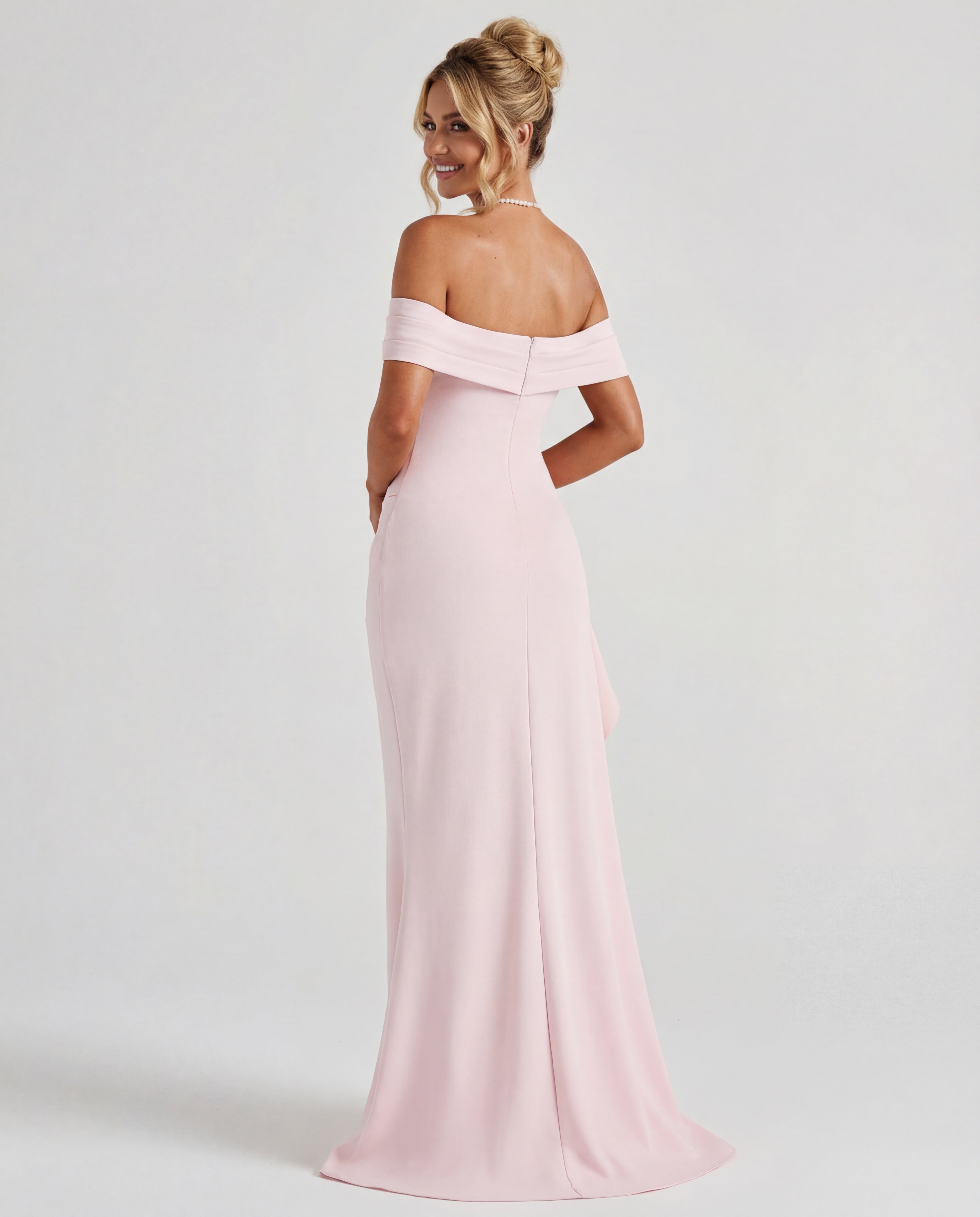 Off-Shoulder Ruched Maxi Dress Women UK – Evening Gown, Formal Occasion