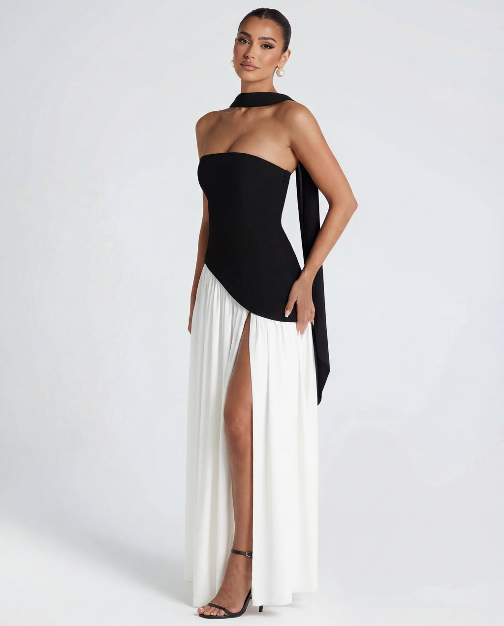 Thigh-High Split Strapless Maxi Dress Women UK – Evening Events, Party Wear
