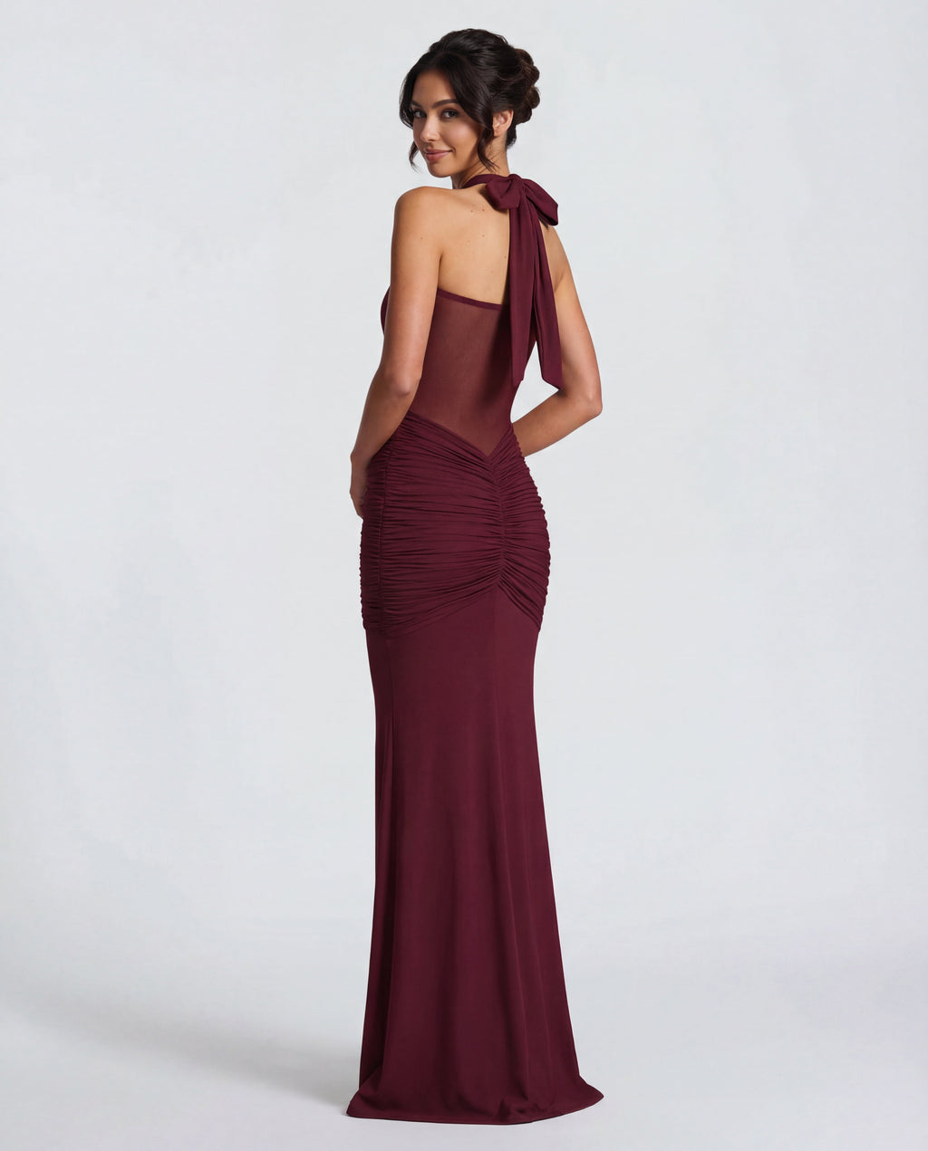 Yellow Ruched Maxi Dress Women UK – Summer Evening Wear, Wedding Guest