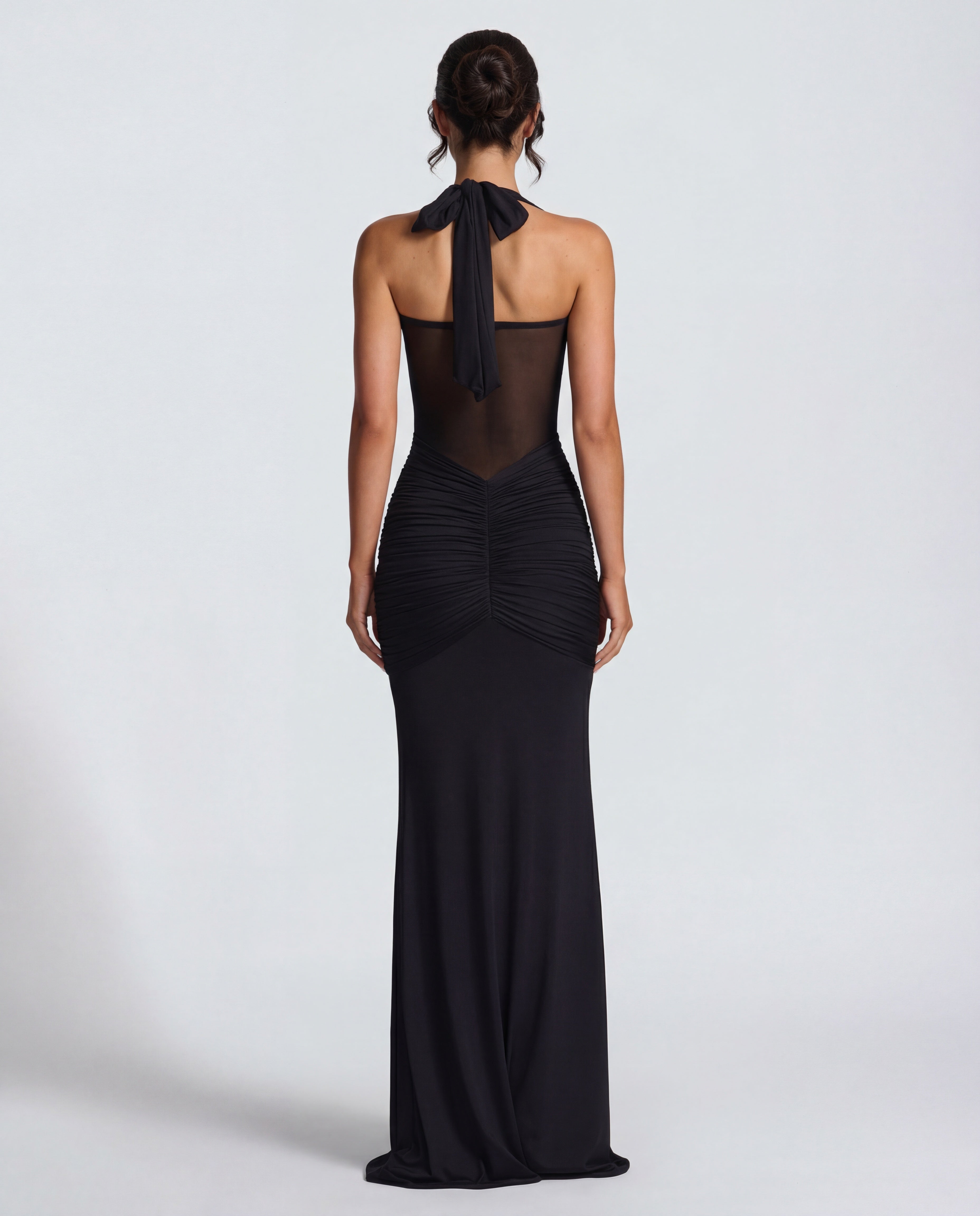 Yellow Ruched Maxi Dress Women UK – Summer Evening Wear, Wedding Guest
