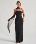 Non-Stretch Crepe Strapless Maxi Dress Women UK – Evening Gown, Cocktail Event