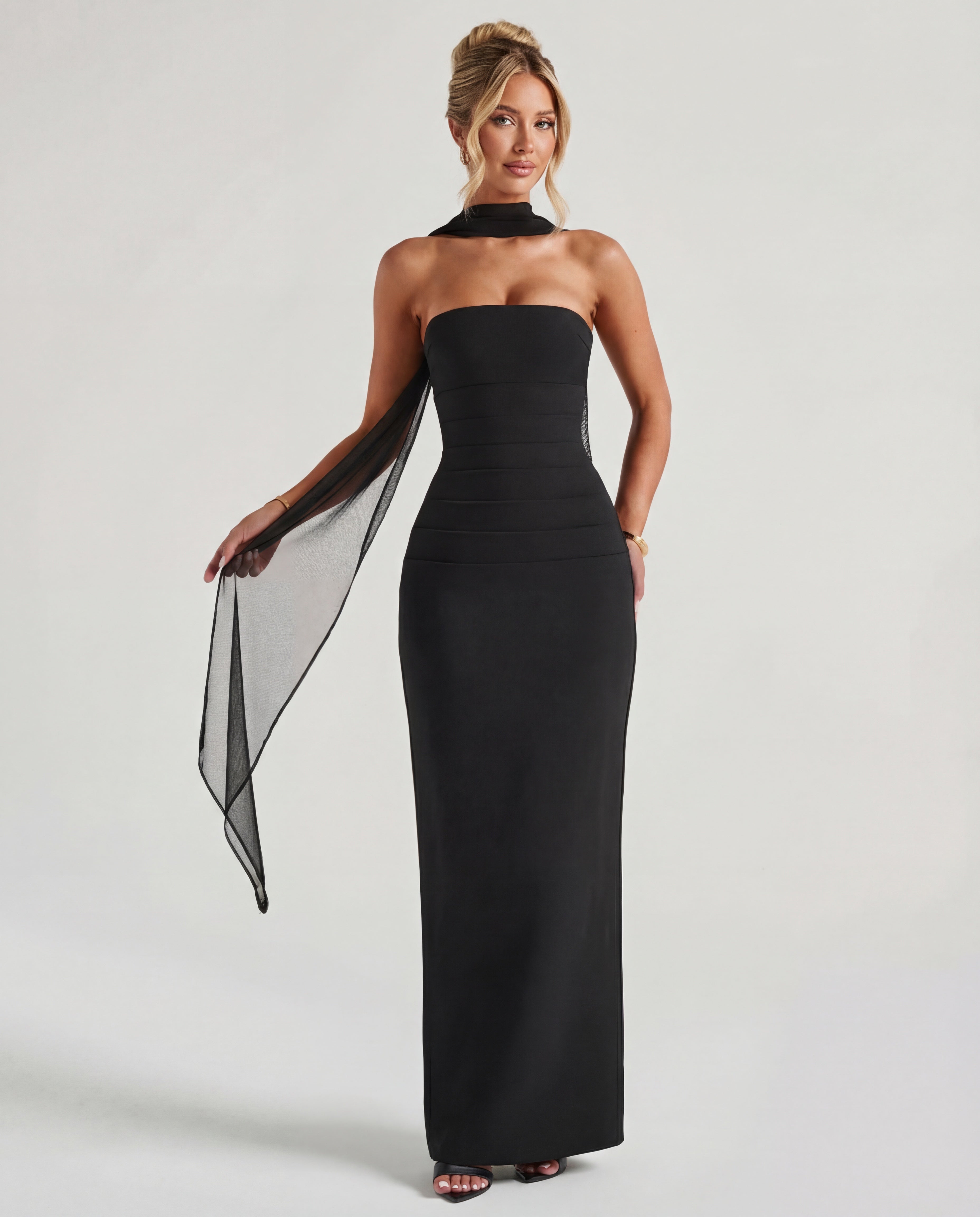 Non-Stretch Crepe Strapless Maxi Dress Women UK – Evening Gown, Cocktail Event
