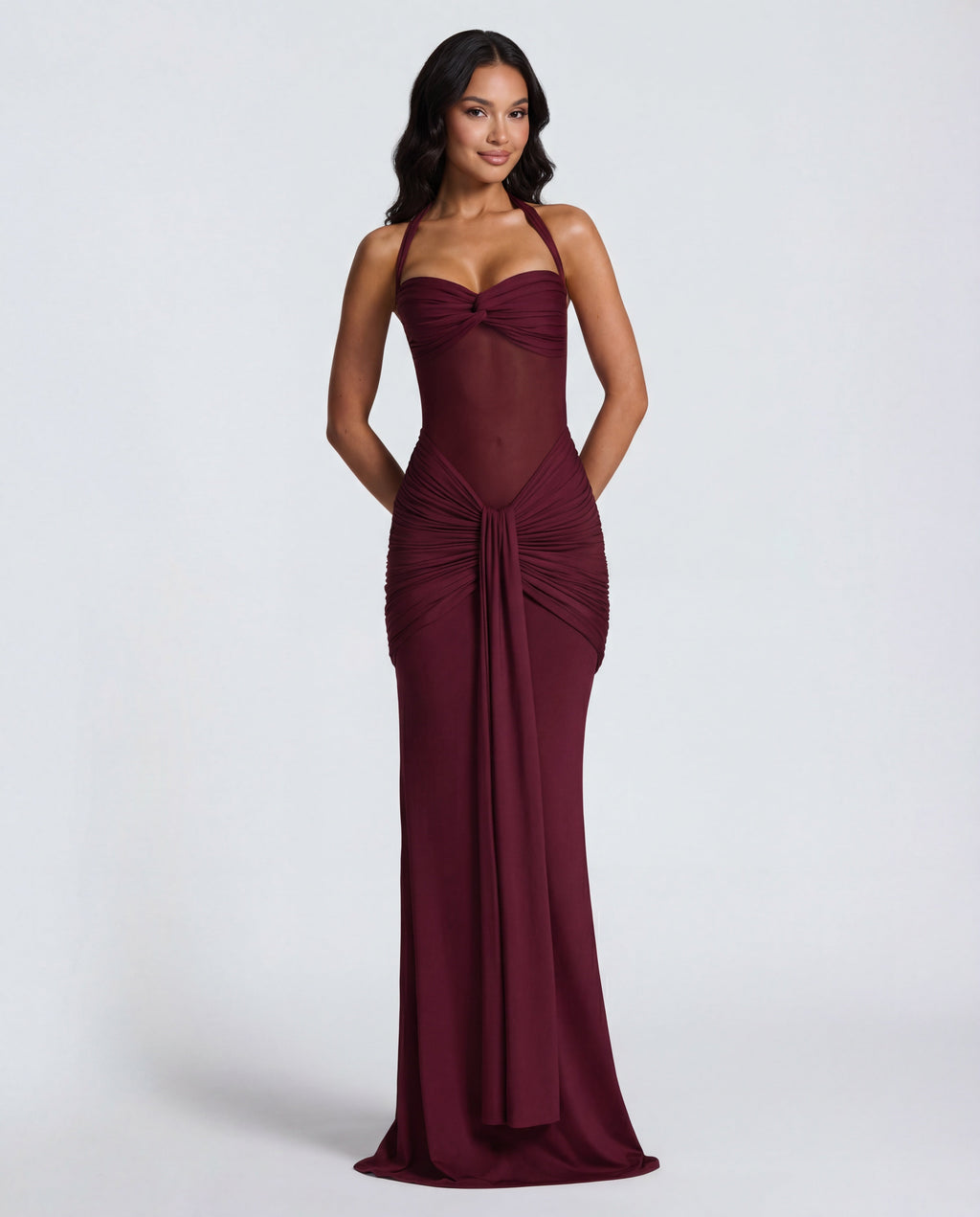 Yellow Ruched Maxi Dress Women UK – Summer Evening Wear, Wedding Guest