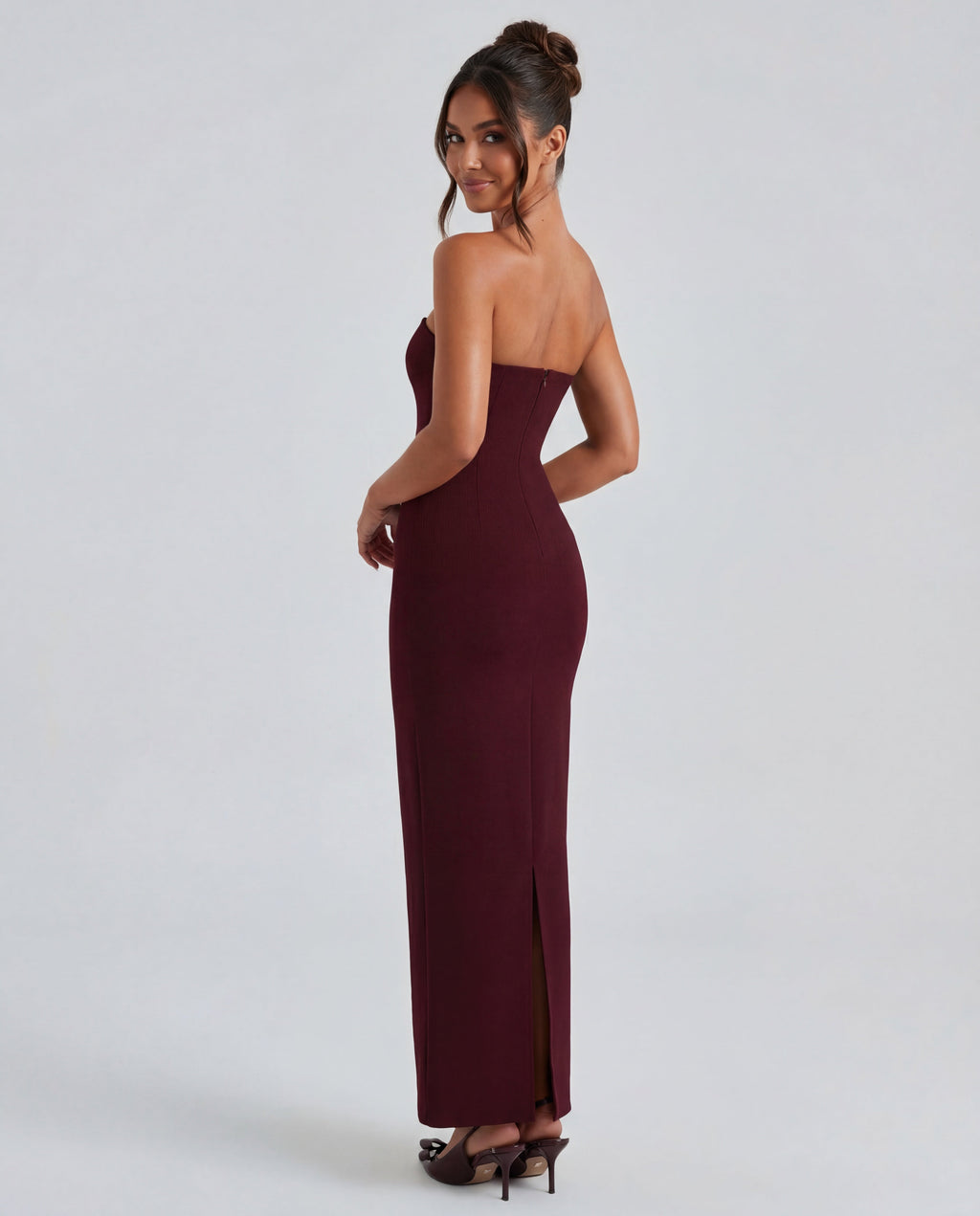 Non-Stretch Crepe Strapless Maxi Dress Women UK – Evening Gown, Cocktail Event