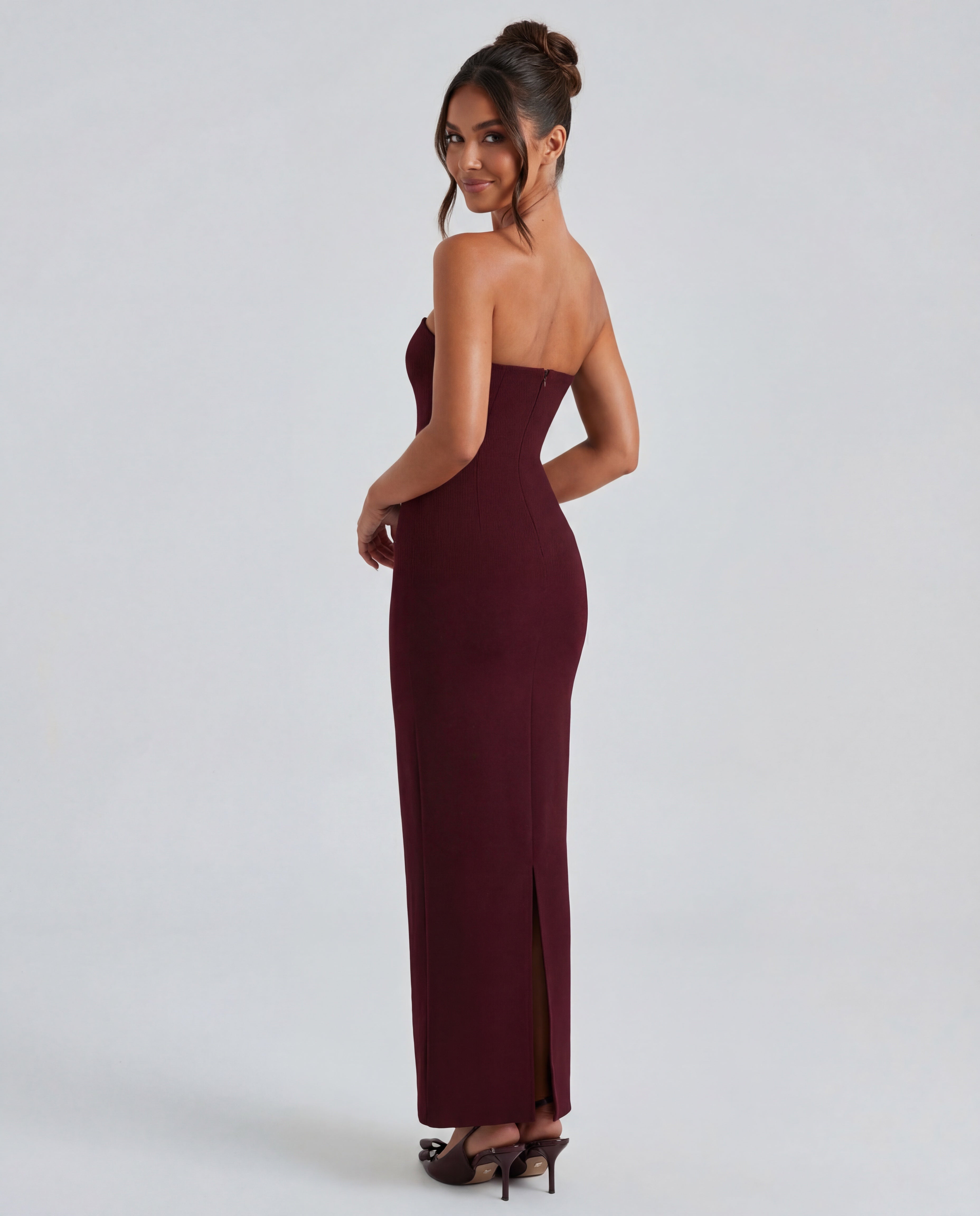Non-Stretch Crepe Strapless Maxi Dress Women UK – Evening Gown, Cocktail Event