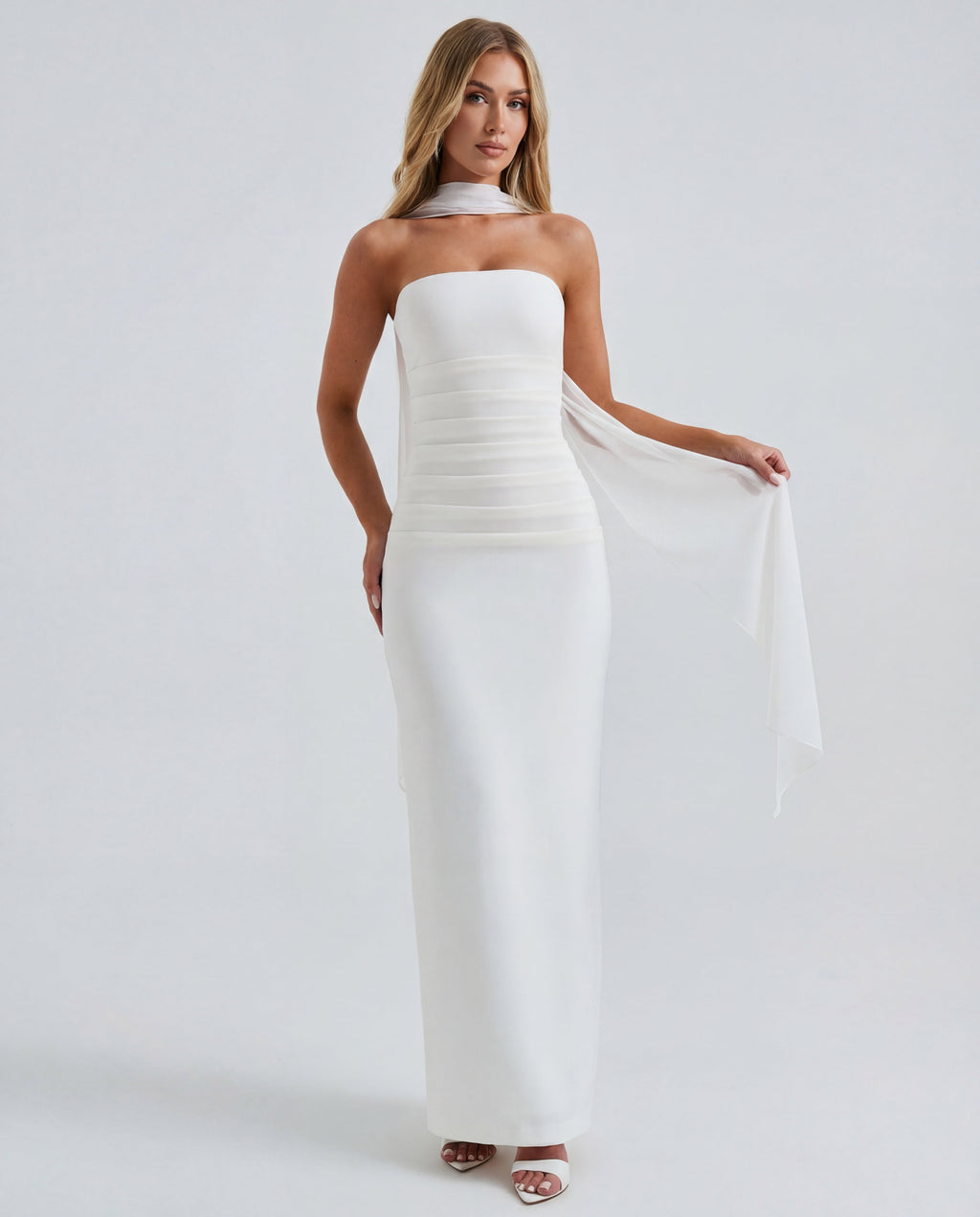 Non-Stretch Crepe Strapless Maxi Dress Women UK – Evening Gown, Cocktail Event