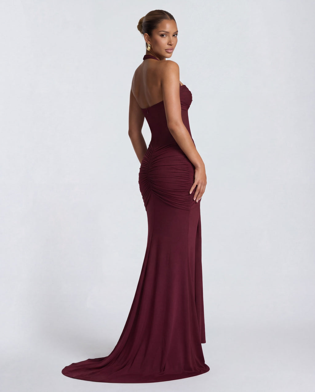 Sheer Mesh Twisted Bust Maxi Dress Women UK – Evening Gown, Wedding Guest
