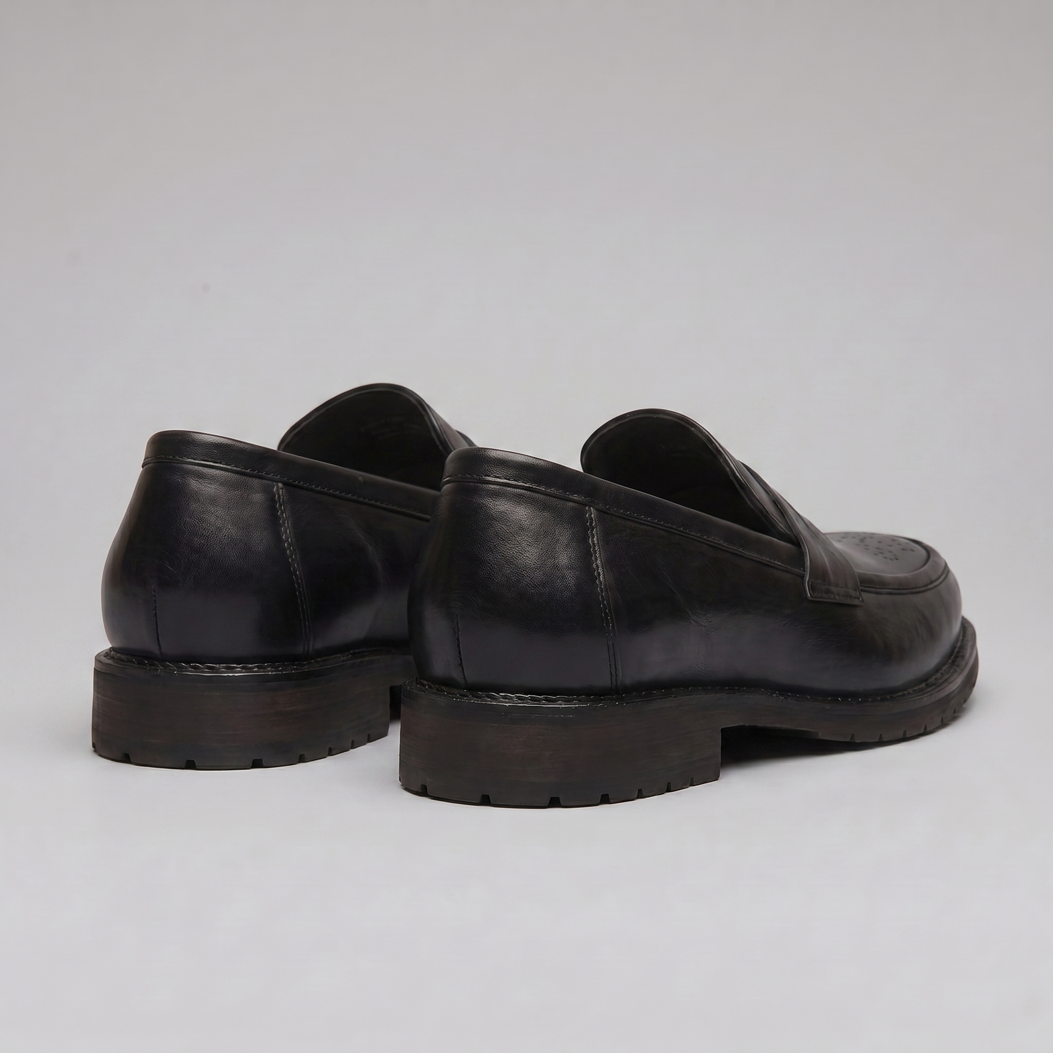 Men's Brogue Penny Loafers - Leather Casual Dress Shoes for Everyday Wear