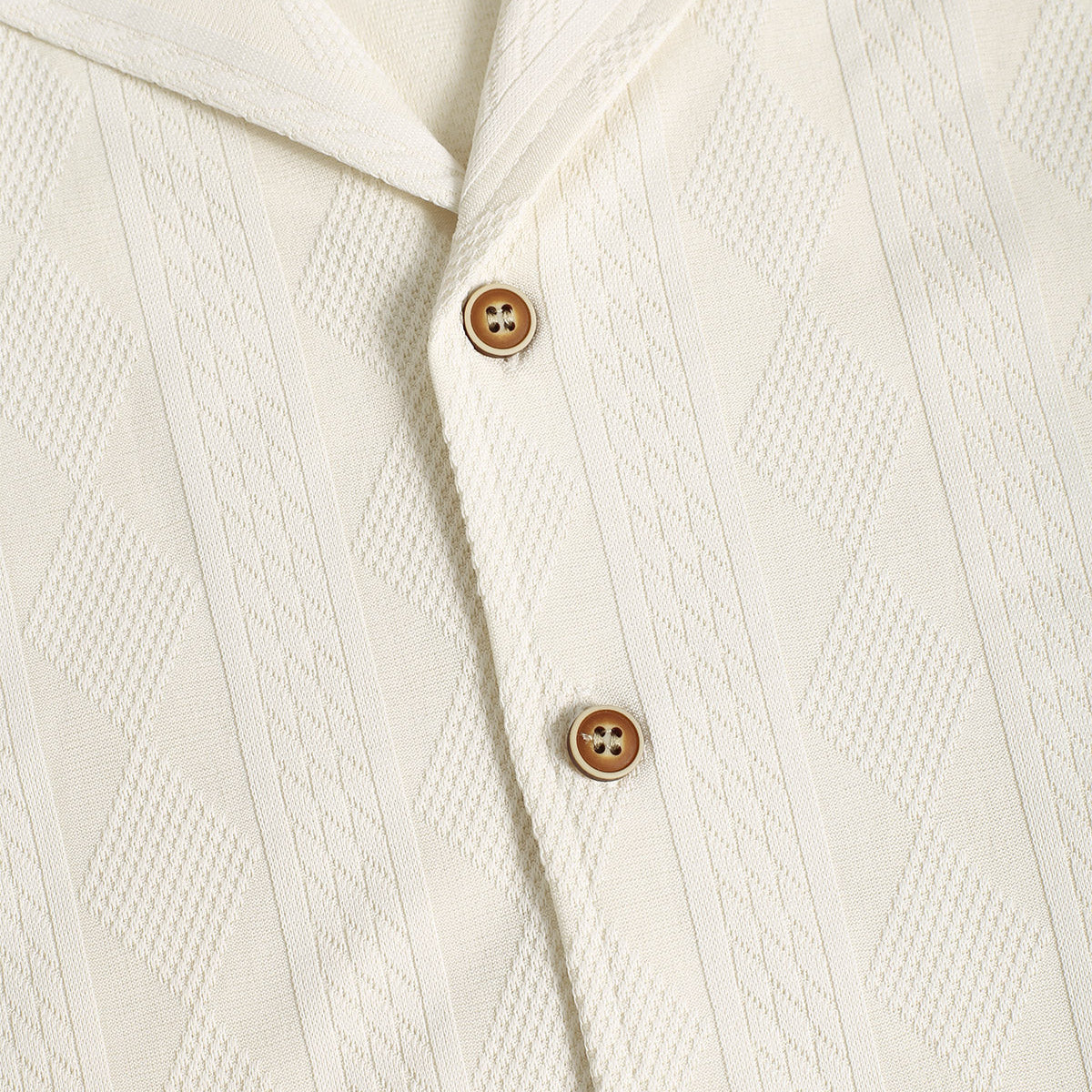 Men's Camp Collar Button-Up Shirt - Casual Cotton Short Sleeve Top