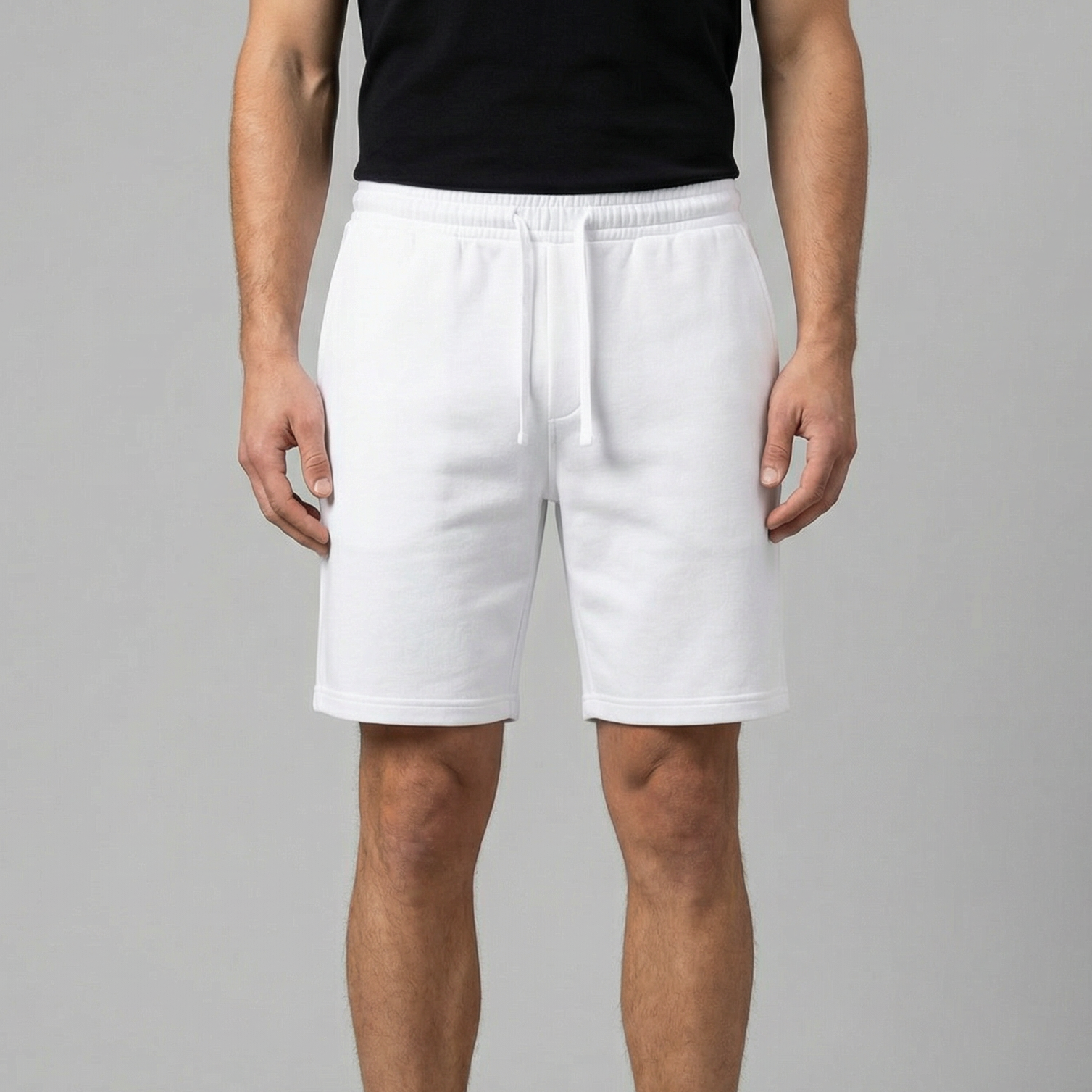 Men's Casual Drawstring Shorts - Lightweight Cotton Blend for Everyday Wear