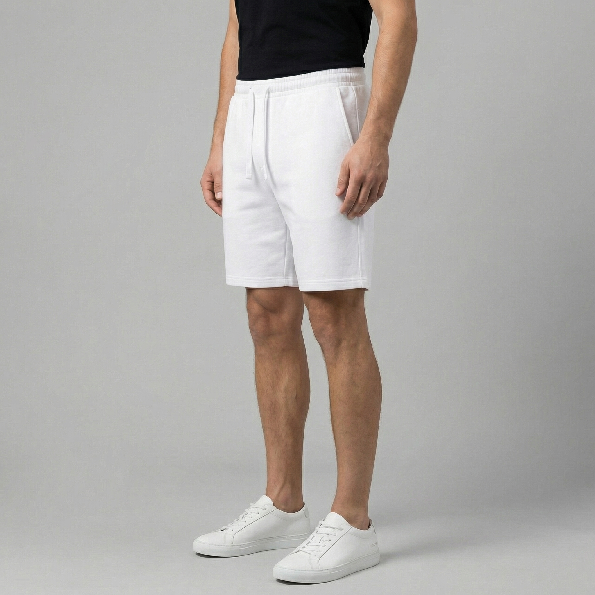 Men's Casual Drawstring Shorts - Lightweight Cotton Blend for Everyday Wear