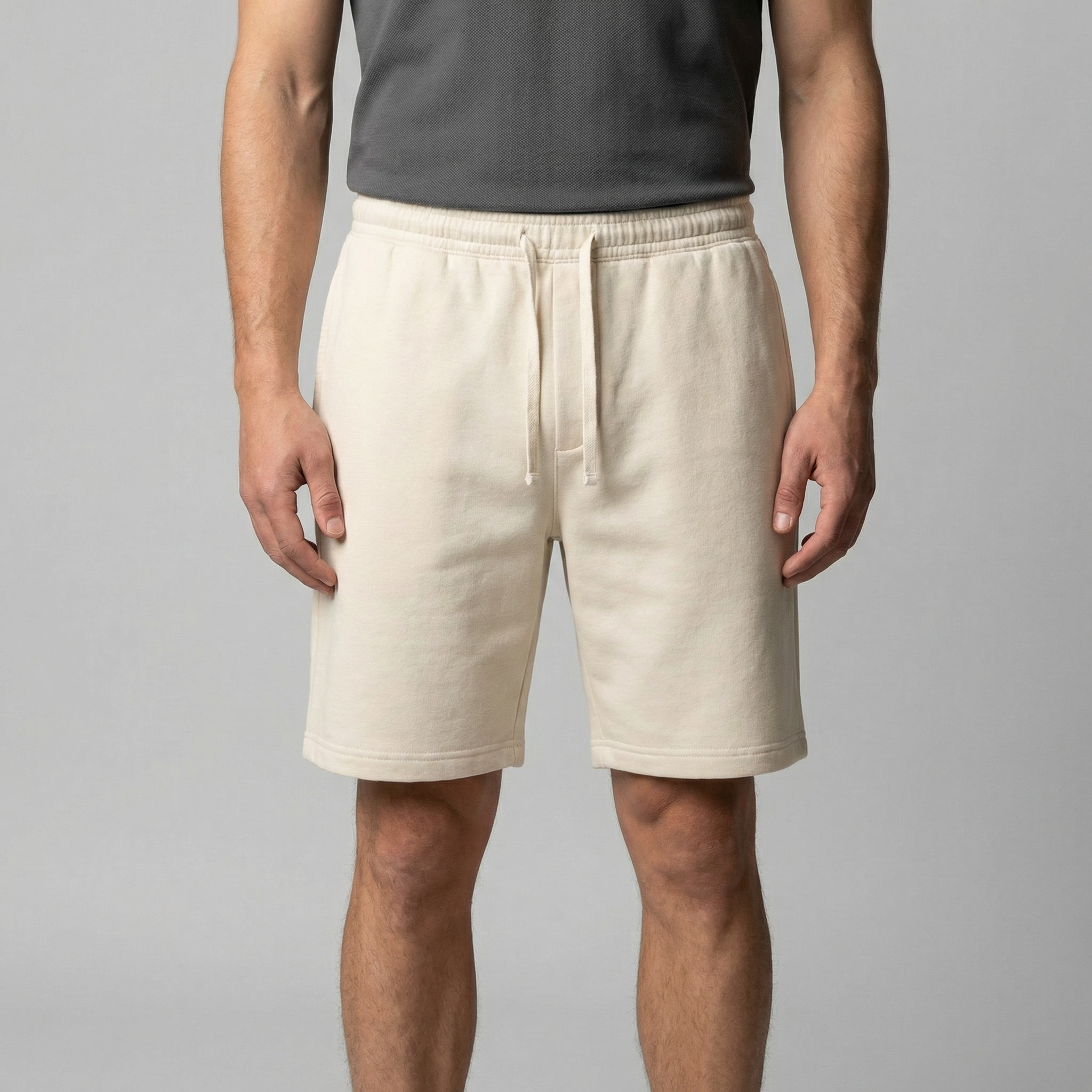 Men's Casual Drawstring Shorts - Lightweight Cotton Blend for Everyday Wear
