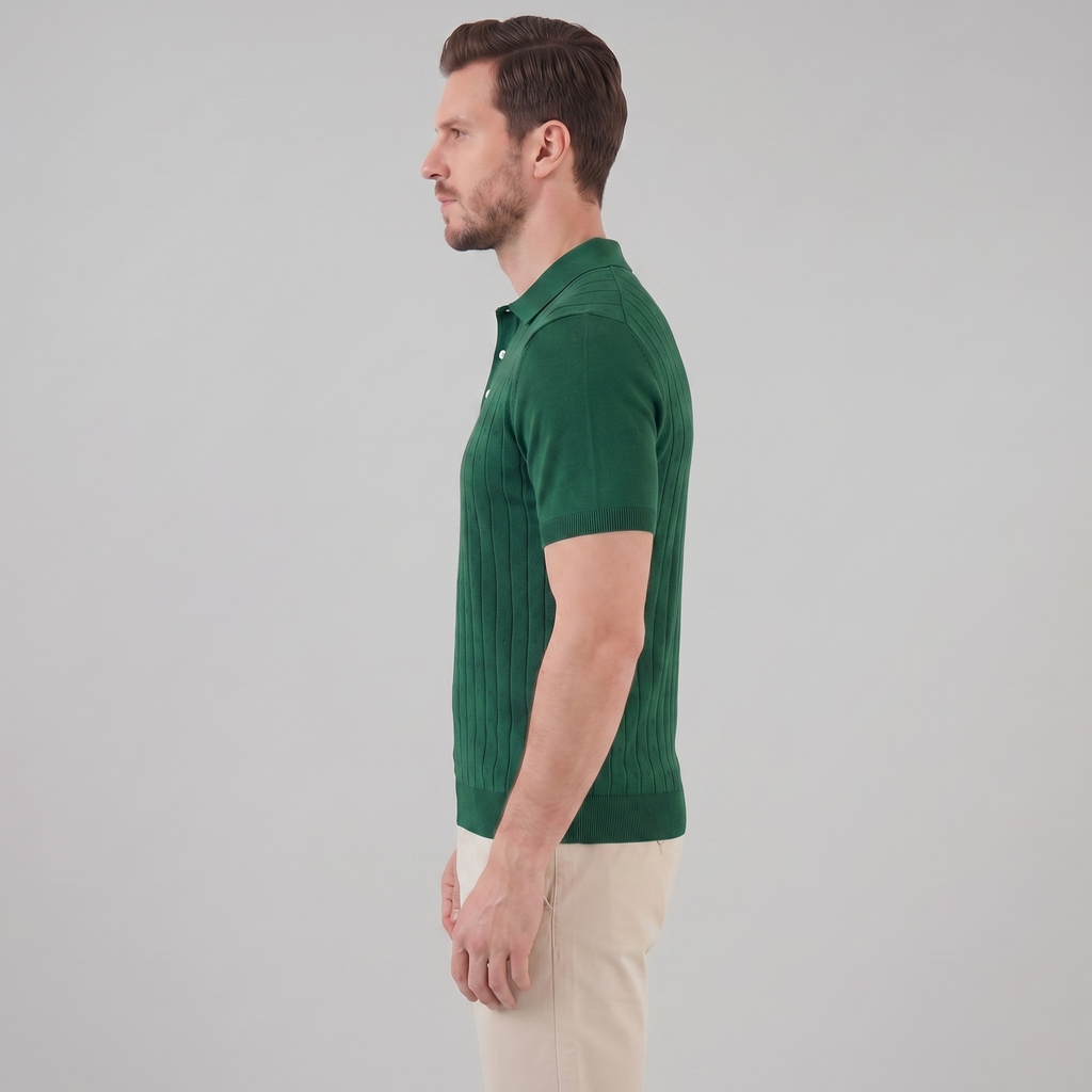 Men's Casual Polo Shirt - Short-Sleeved Cotton Blend for Everyday Wear