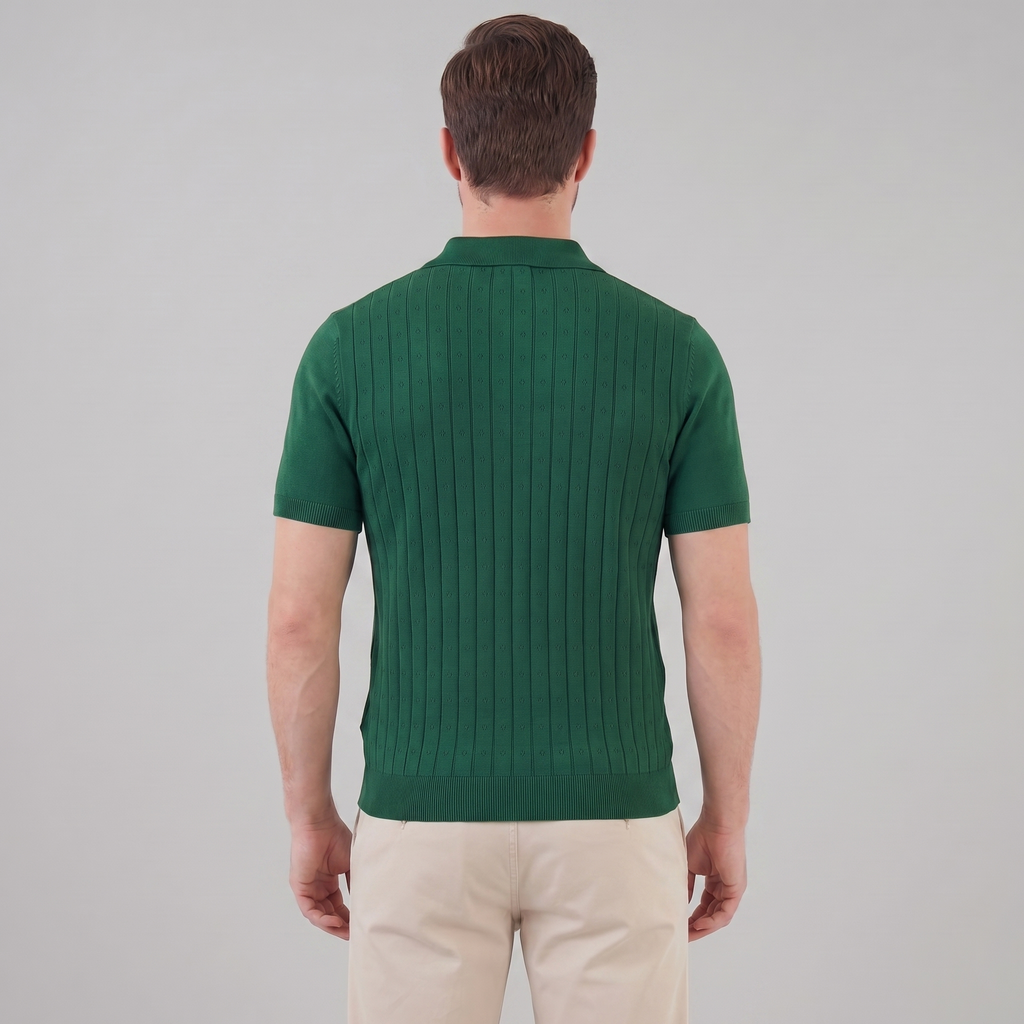 Men's Casual Polo Shirt - Short-Sleeved Cotton Blend for Everyday Wear
