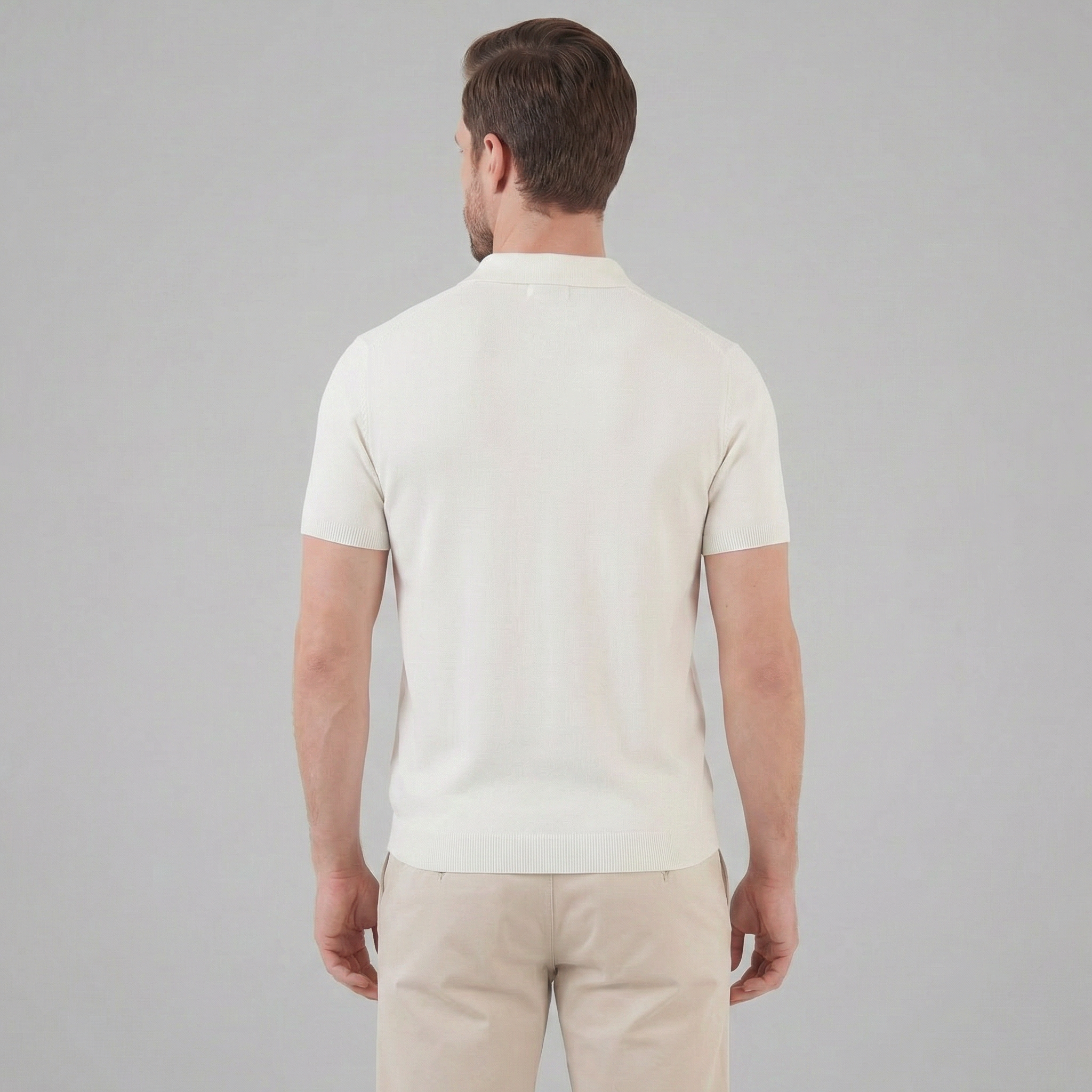 Men's Casual Polo Shirt - Short-Sleeved Cotton Blend for Everyday Wear