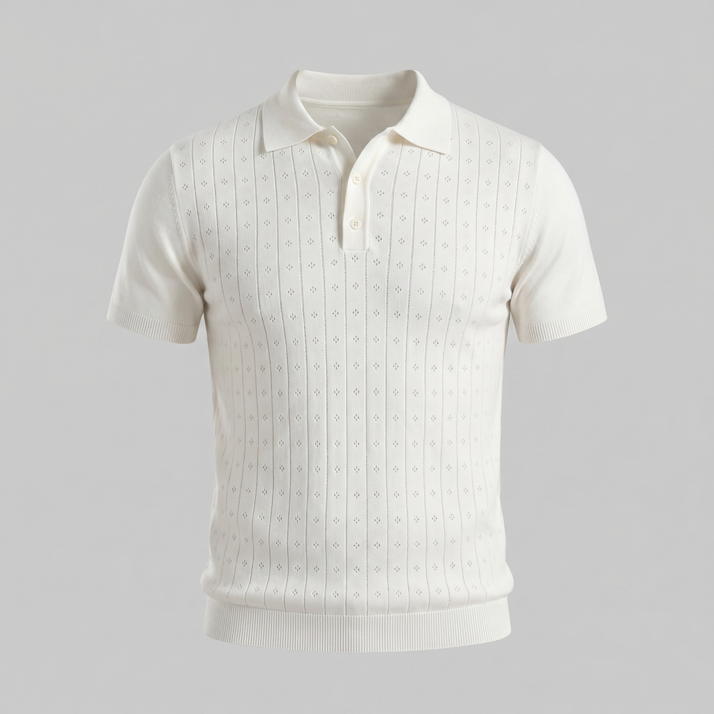 Men's Casual Polo Shirt - Short-Sleeved Cotton Blend for Everyday Wear