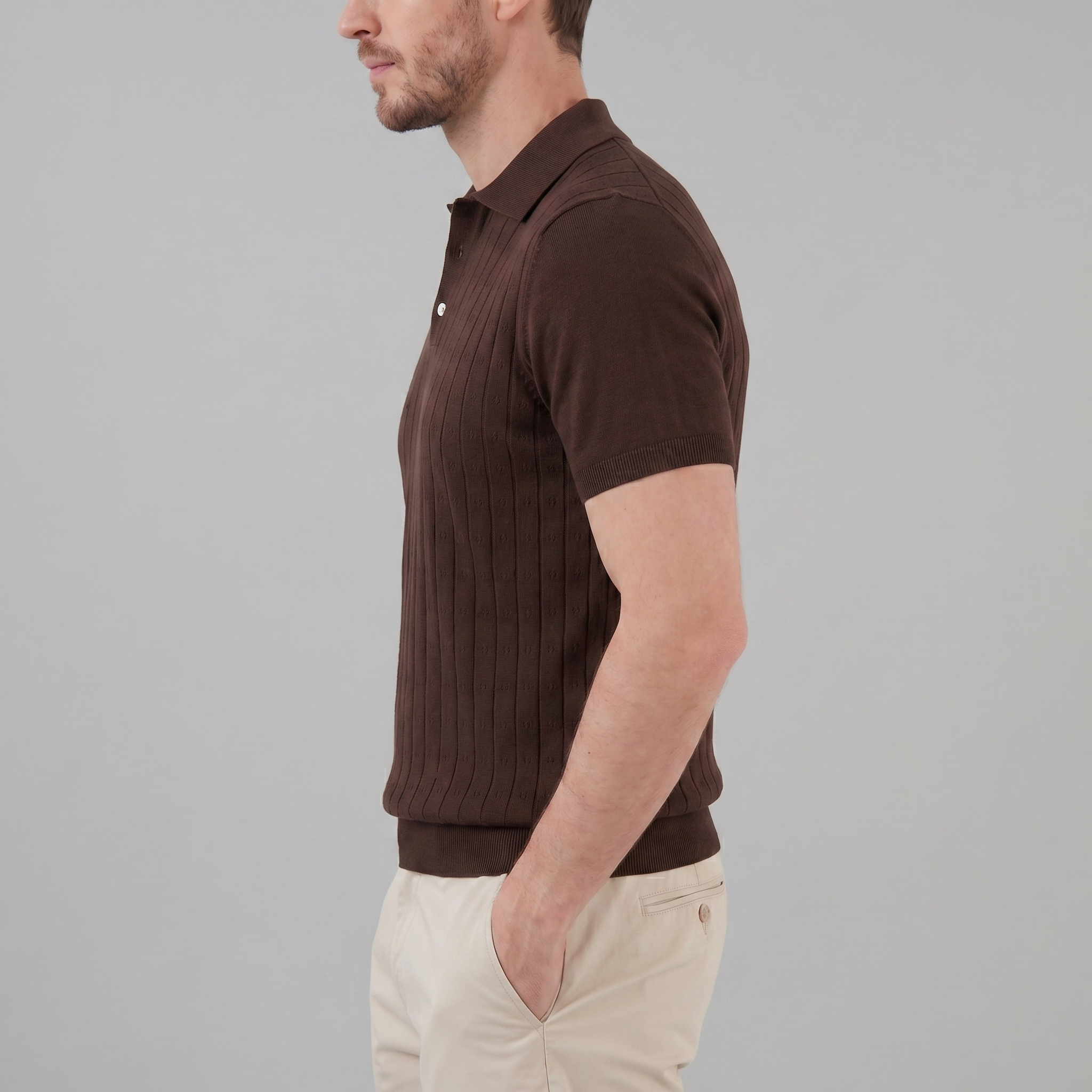 Men's Casual Polo Shirt - Short-Sleeved Cotton Blend for Everyday Wear
