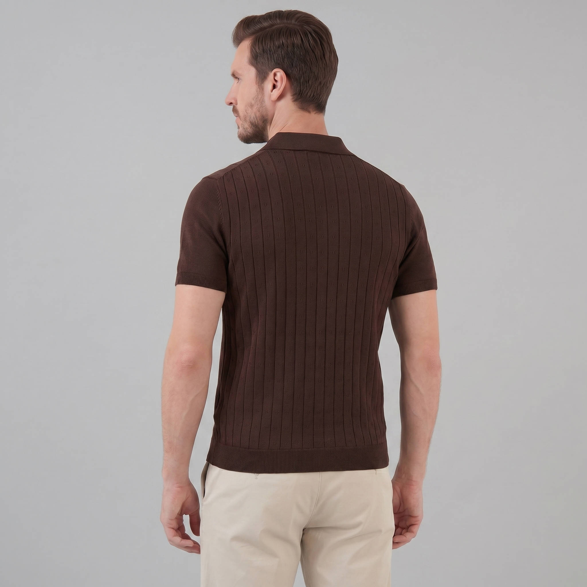 Men's Casual Polo Shirt - Short-Sleeved Cotton Blend for Everyday Wear