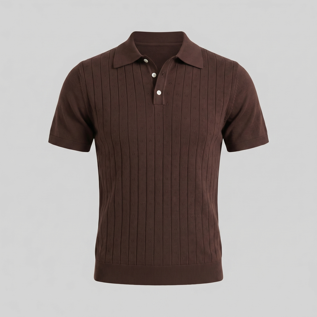 Men's Casual Polo Shirt - Short-Sleeved Cotton Blend for Everyday Wear