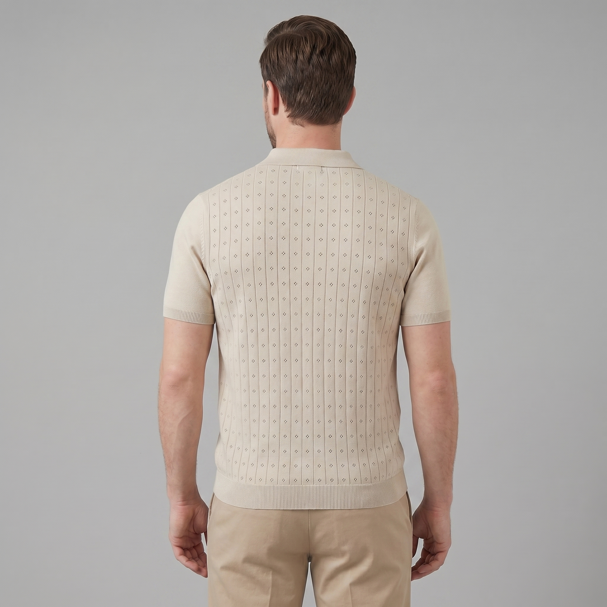 Men's Casual Polo Shirt - Short-Sleeved Cotton Blend for Everyday Wear