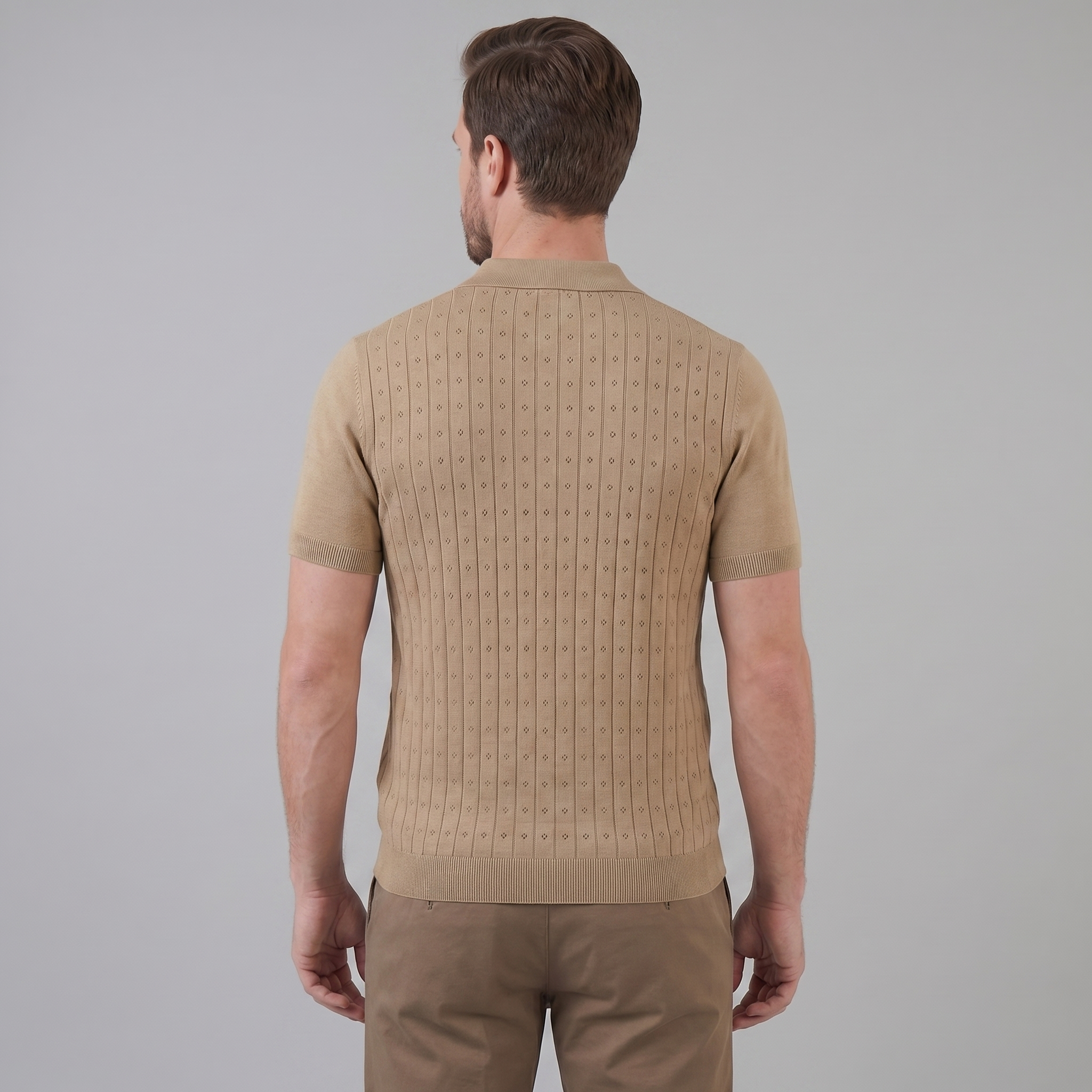 Men's Casual Polo Shirt - Short-Sleeved Cotton Blend for Everyday Wear
