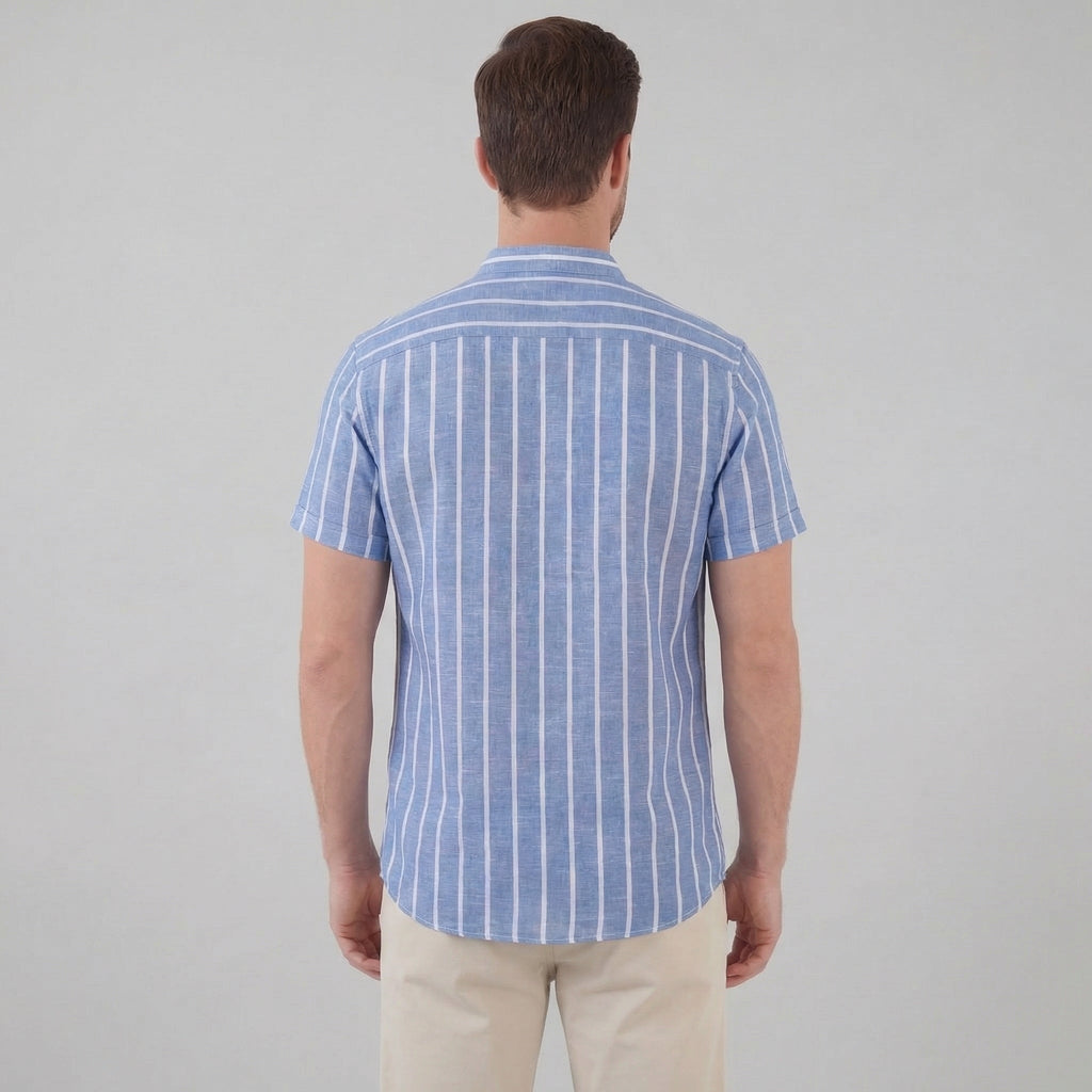 Men's Casual Stripe Shirt - Lightweight Cotton for Everyday Wear