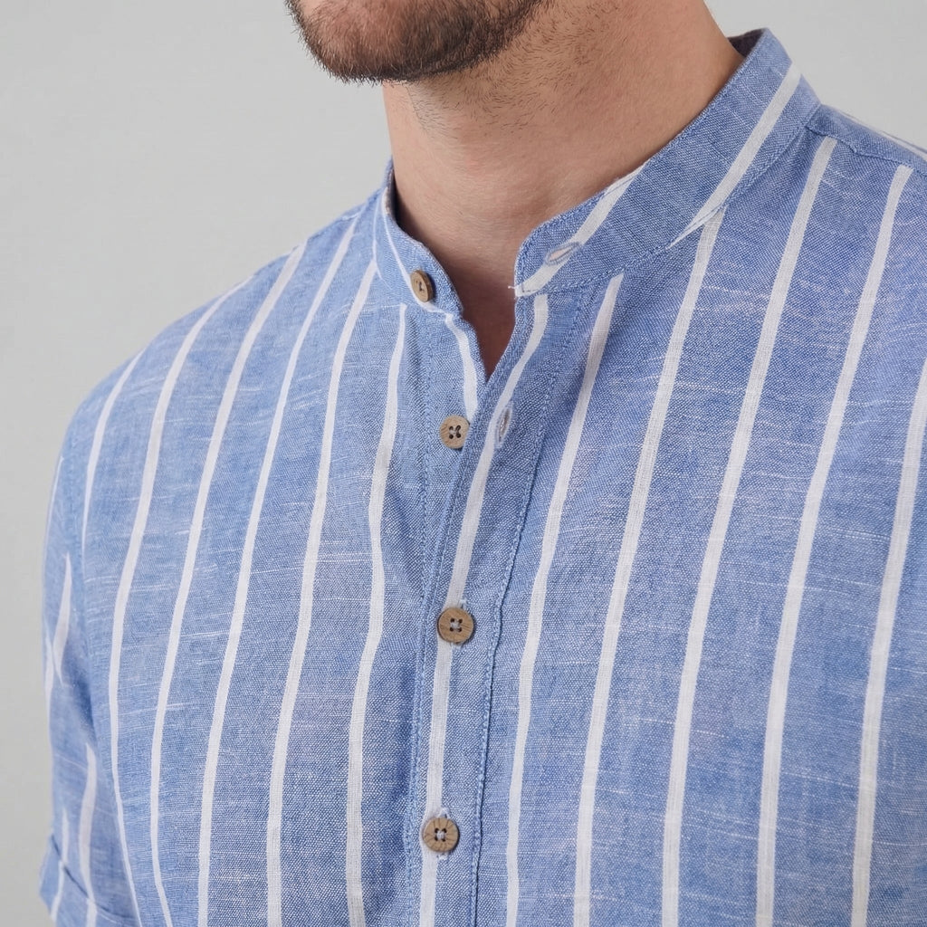 Men's Casual Stripe Shirt - Lightweight Cotton for Everyday Wear