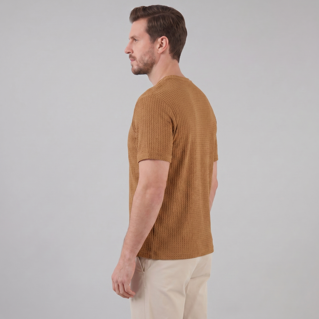 Men's Casual Structured Cotton T-Shirt for Summer Wear