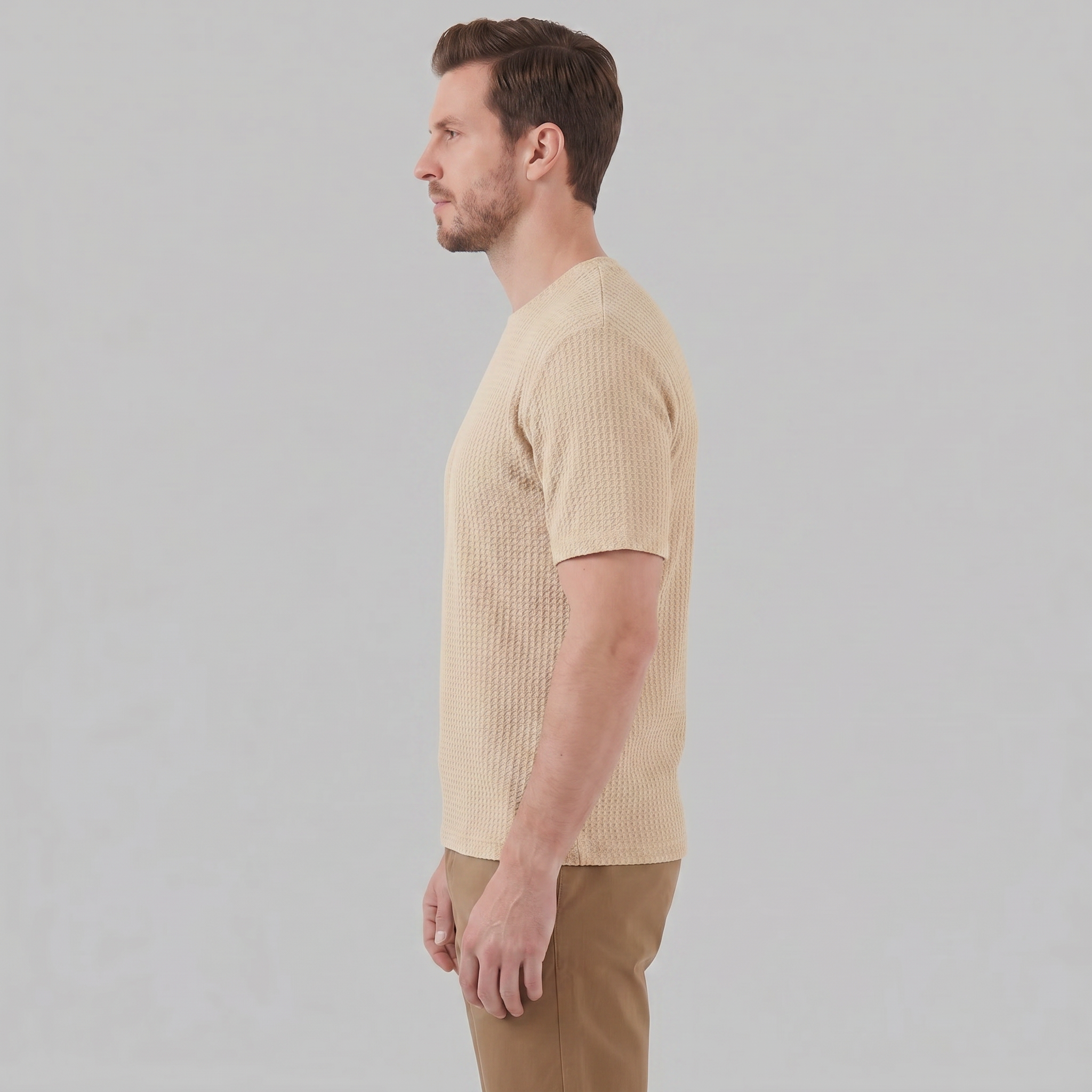 Men's Casual Structured Cotton T-Shirt for Summer Wear