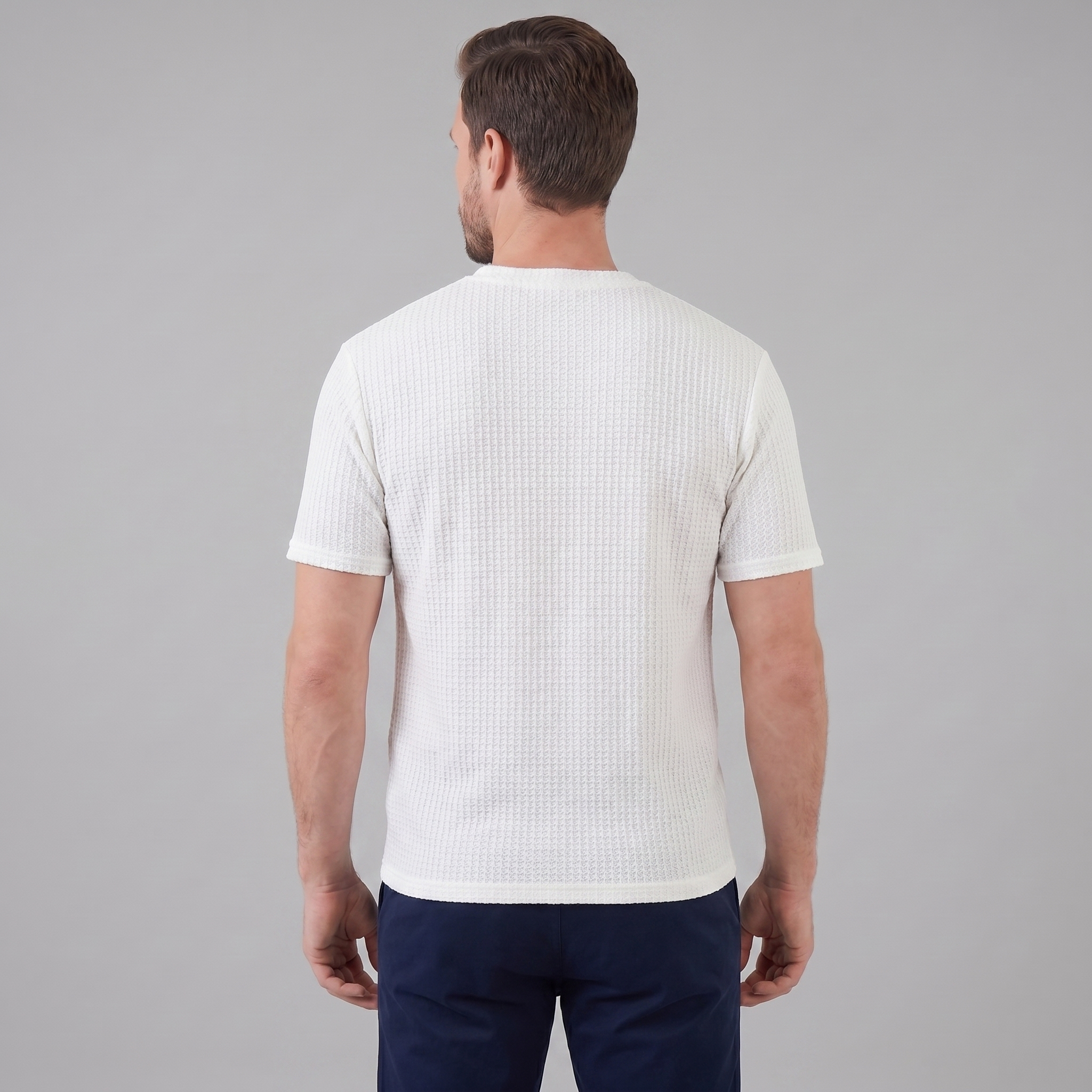 Men's Casual Structured Cotton T-Shirt for Summer Wear