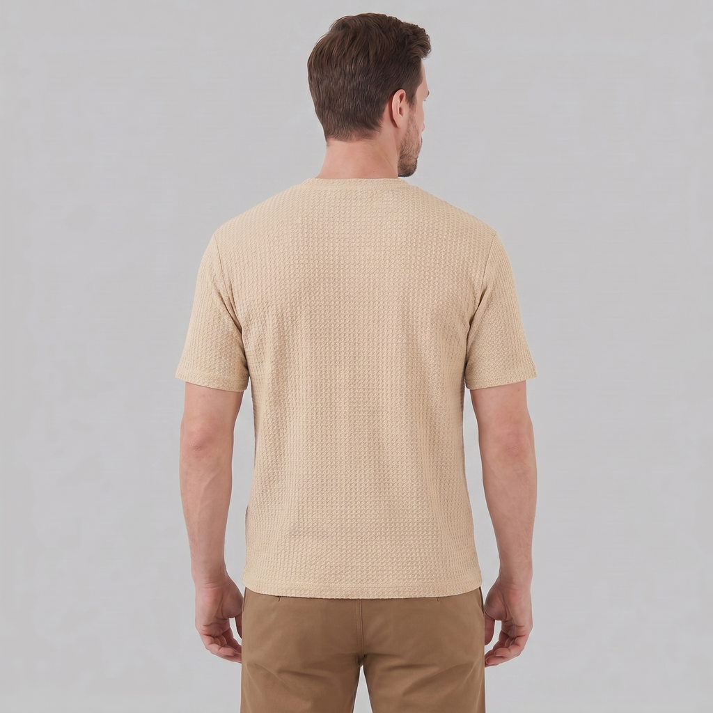 Men's Casual Structured Cotton T-Shirt for Summer Wear