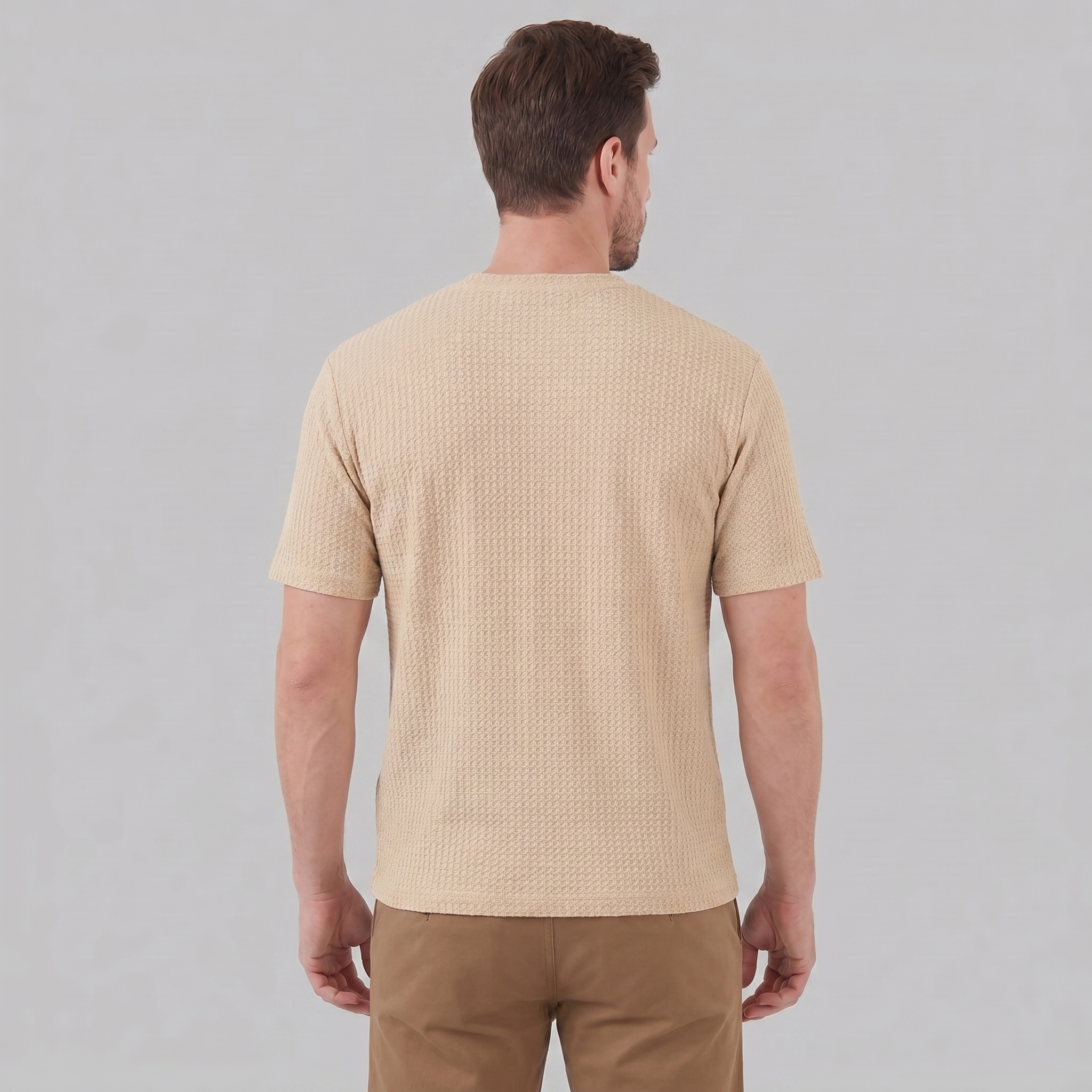 Men's Casual Structured Cotton T-Shirt for Summer Wear